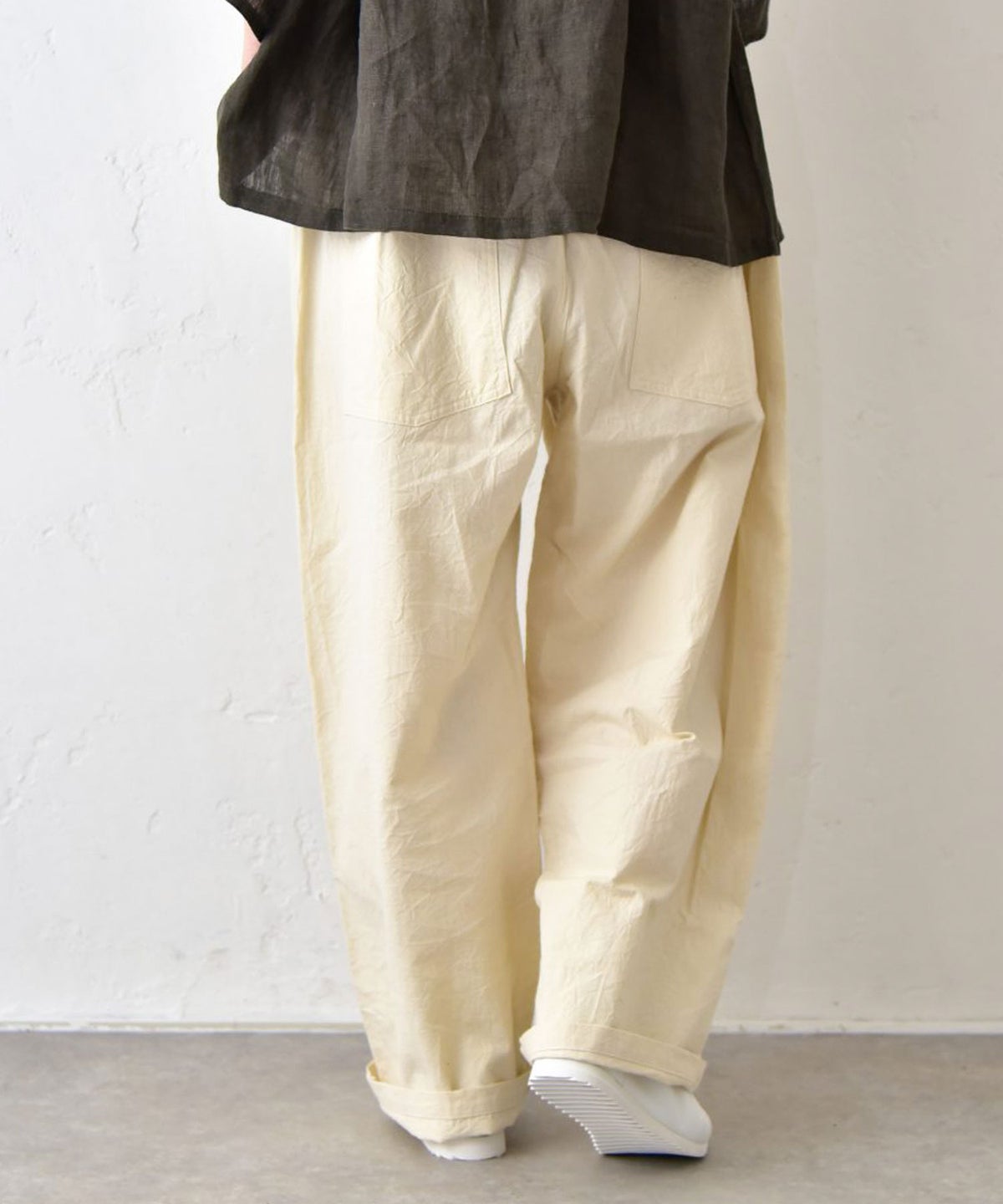 NARU｜シーチングハンドワッシャーノッポパンツ [[643855BE]][C]
