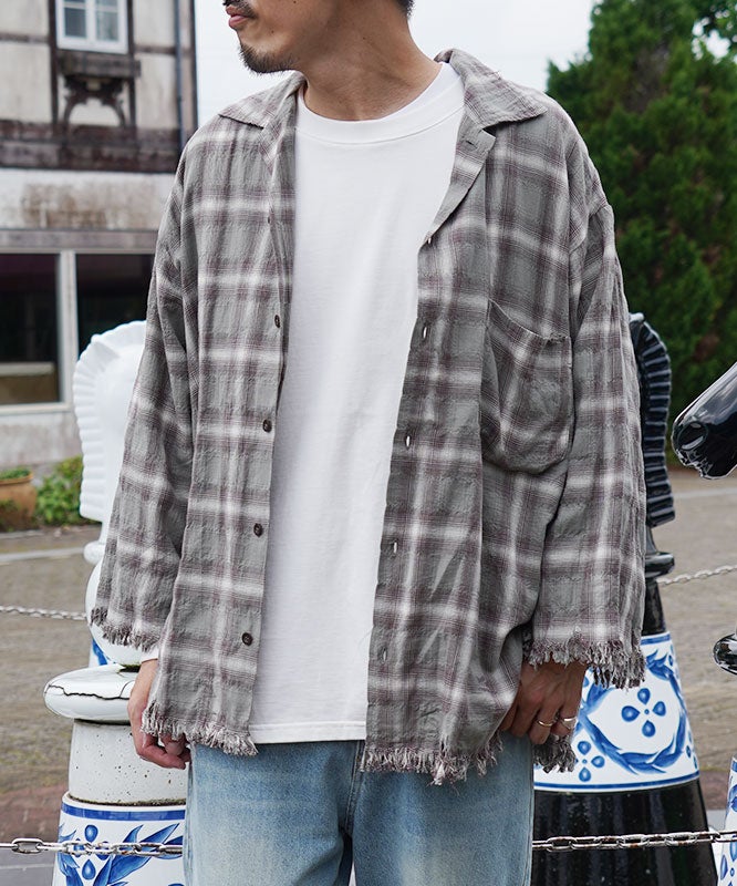 ARMY TWILL｜Checked Utility Shirt [[AM-2657001]][D]