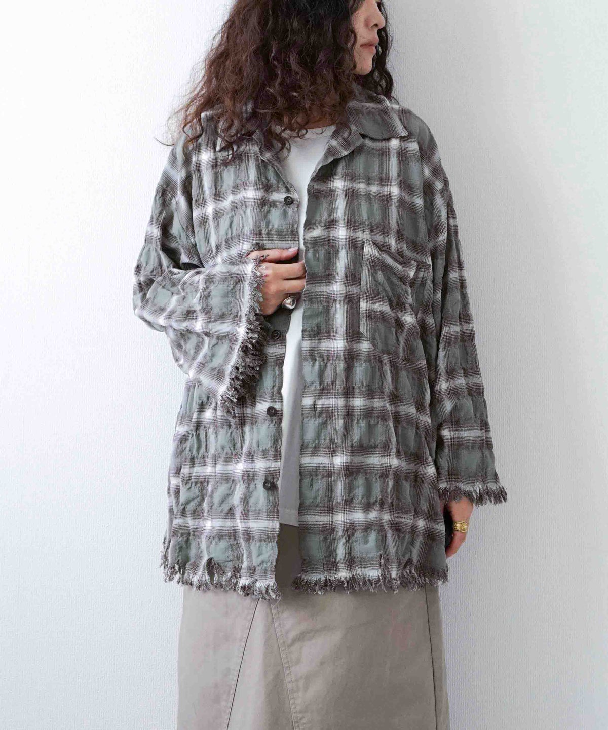 ARMY TWILL｜Checked Utility Shirt [[AM-2657001]][D]