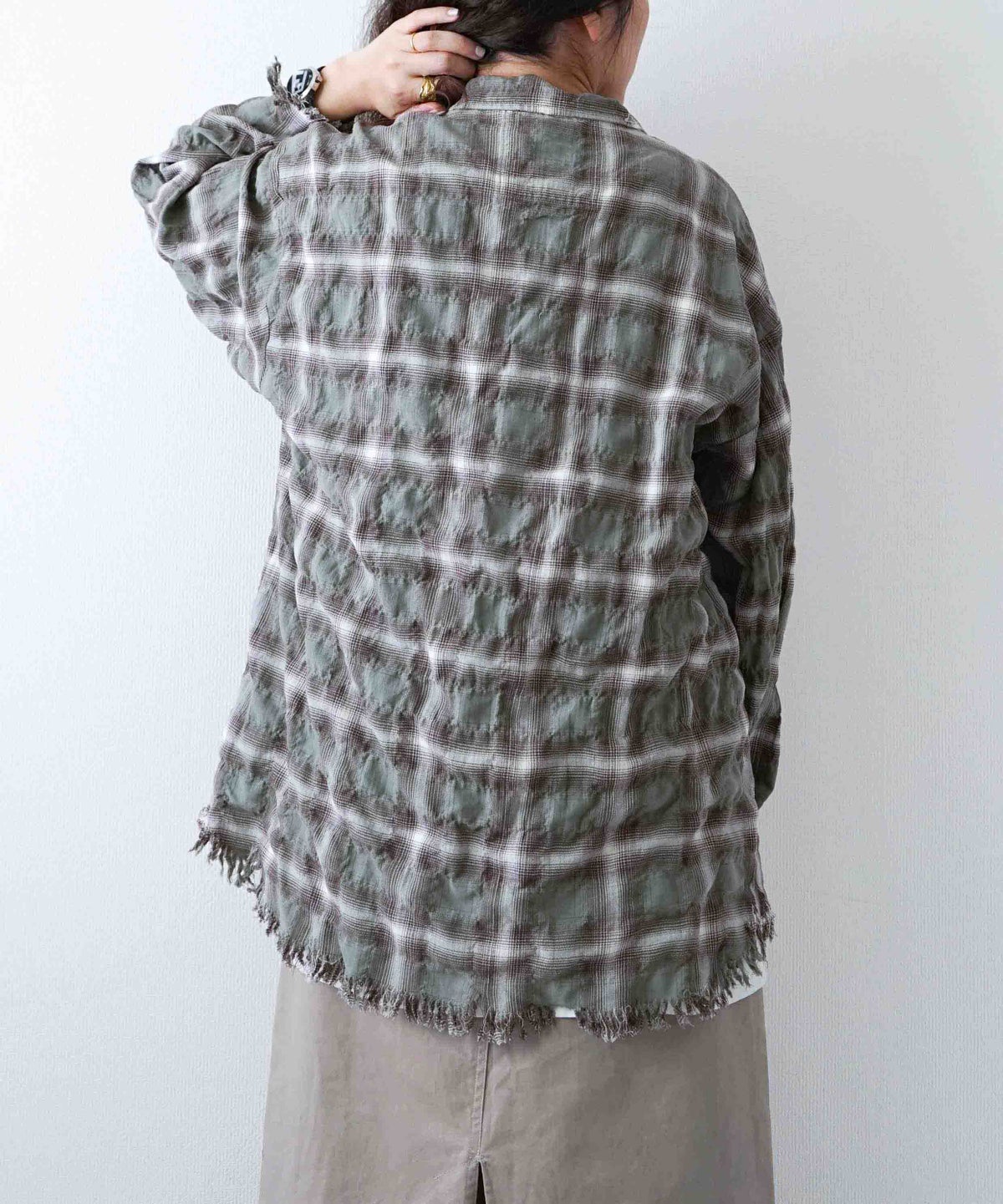 ARMY TWILL｜Checked Utility Shirt [[AM-2657001]][D]