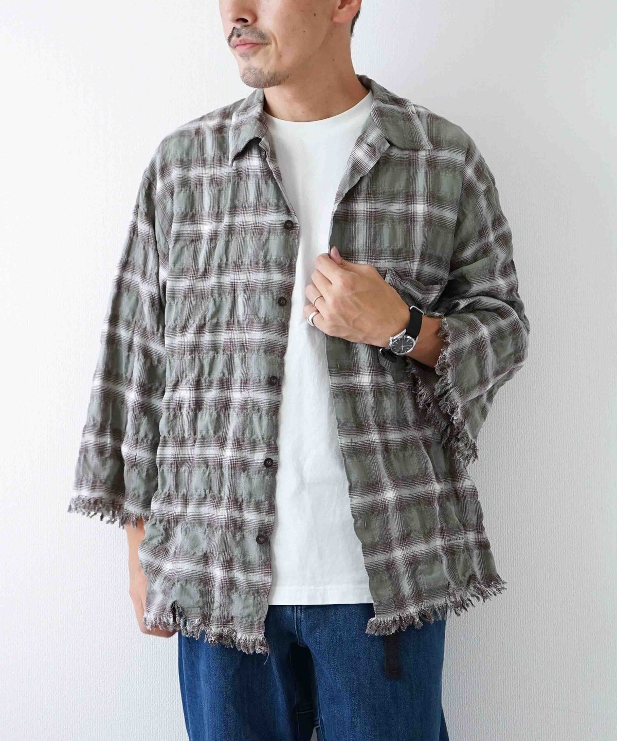ARMY TWILL｜Checked Utility Shirt [[AM-2657001]][D]