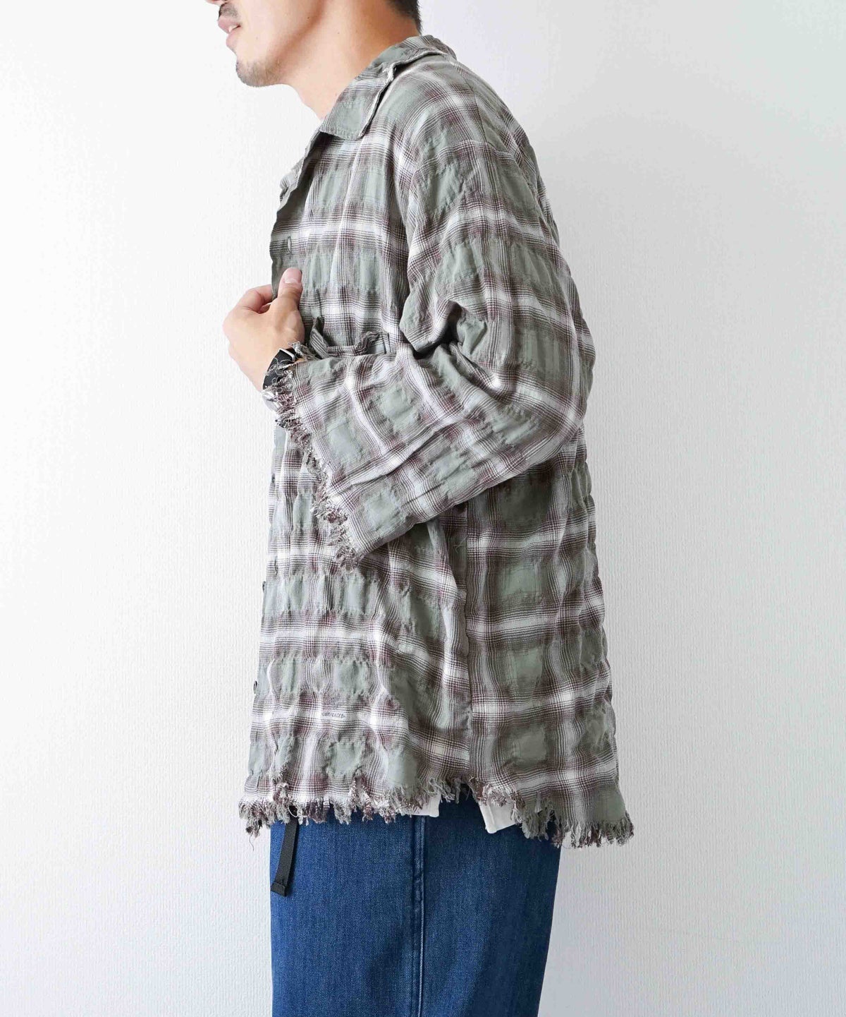 ARMY TWILL｜Checked Utility Shirt [[AM-2657001]][D]