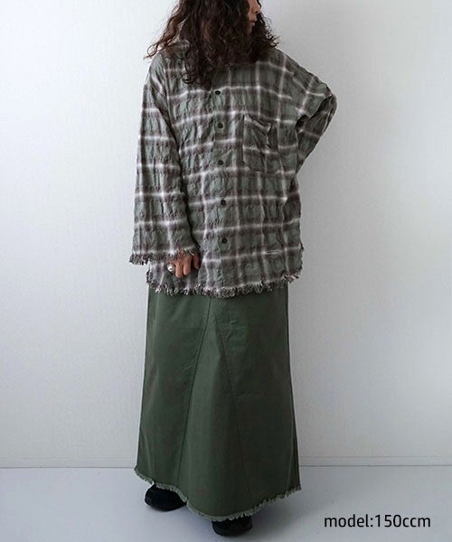 ARMY TWILL｜Strech Baker Twill Skirt [[AM-2659011]][D]