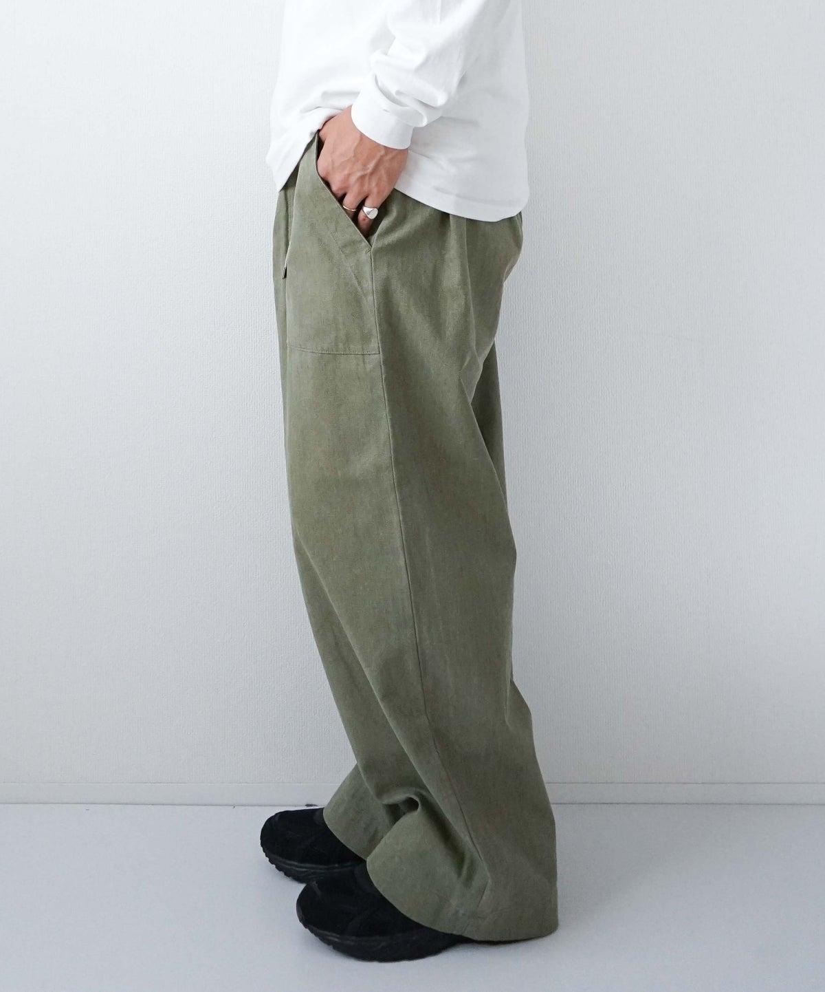 YARMO"THE UNIFORM"｜Field Trousers with Belt Herringbone [[YTU-26AW TR4HE]][D]