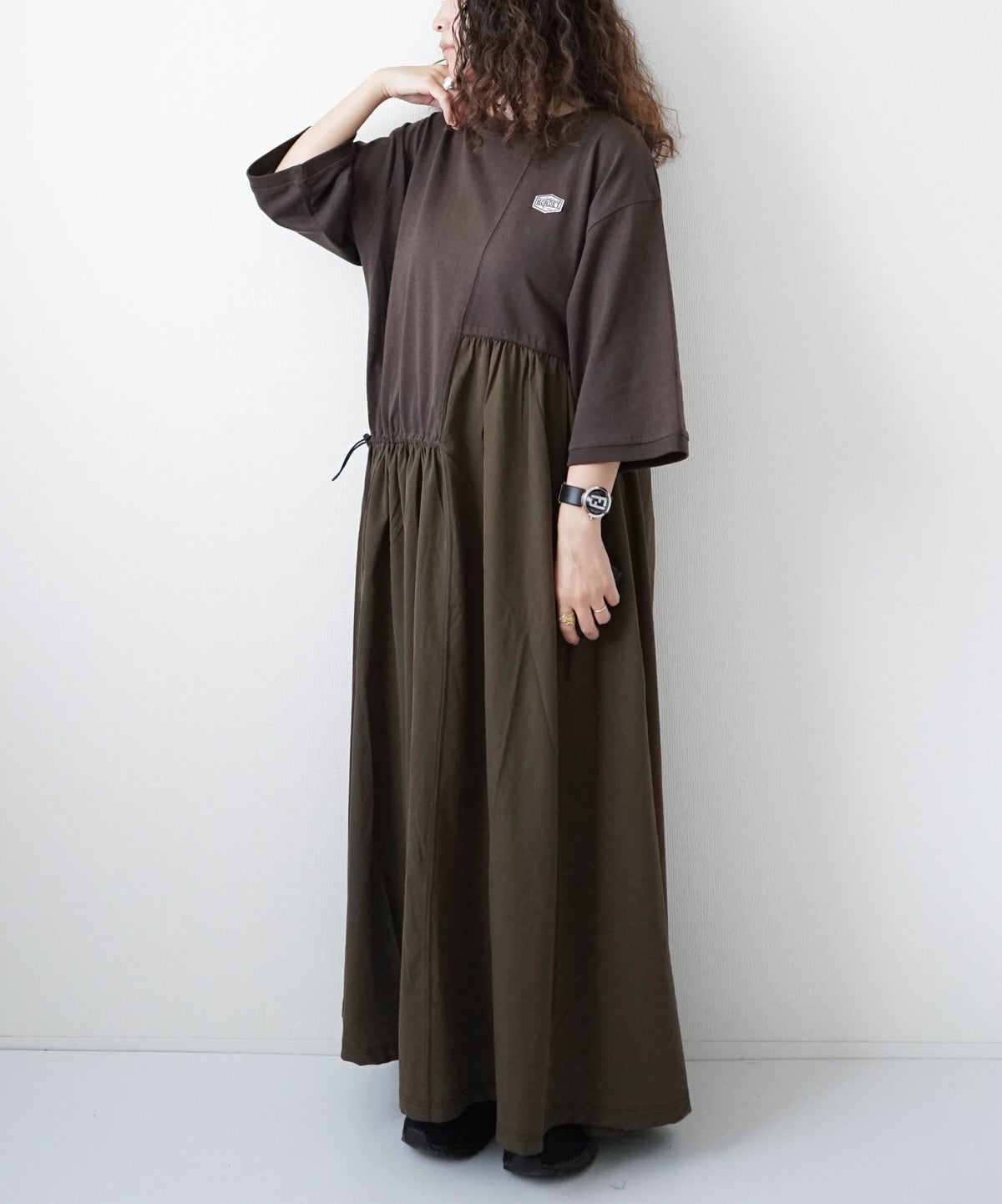 day standard｜異素材切替えアシンメトリーワンピース [[K262171-28]]