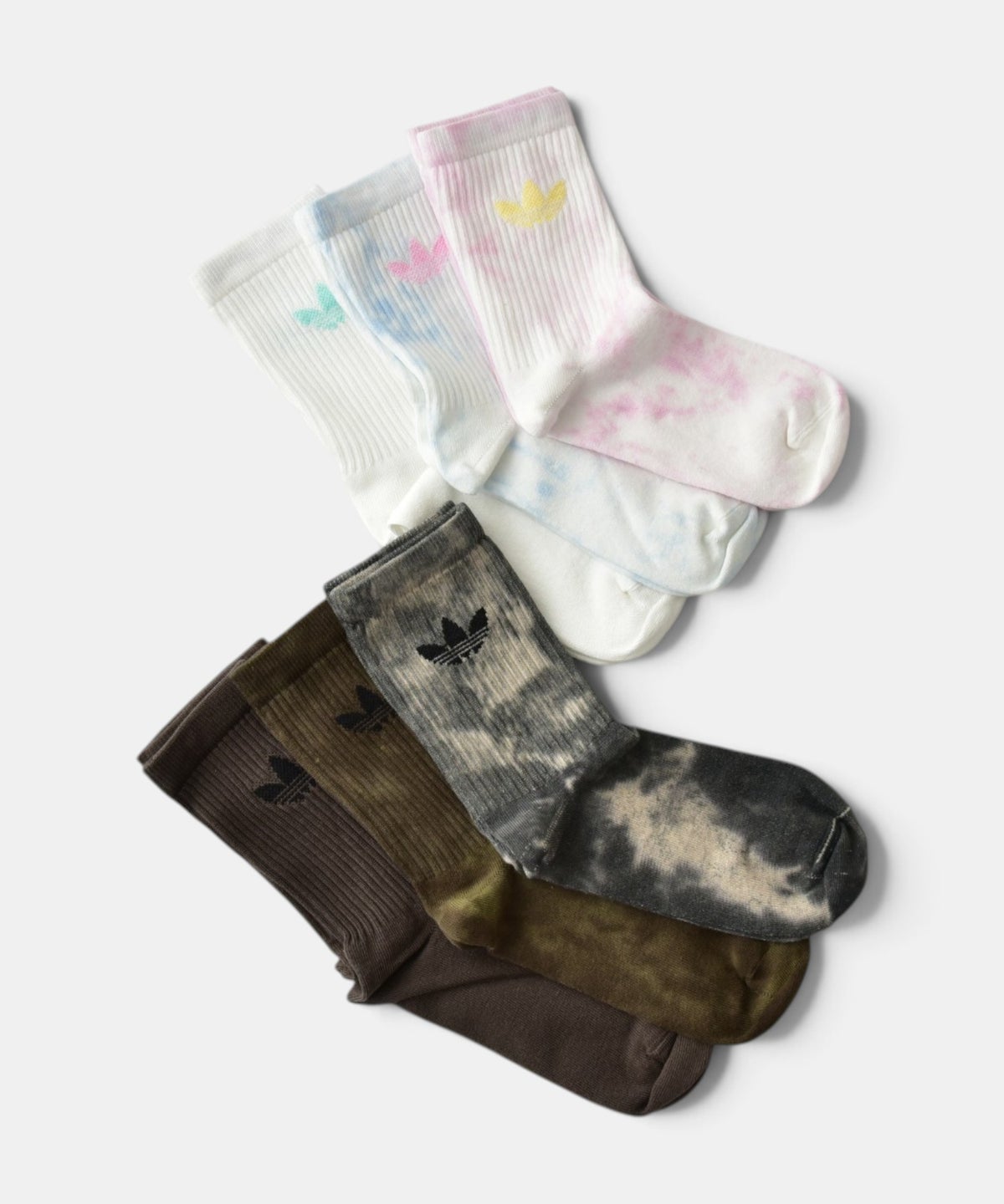  adidas｜TIE DYE CREW SOCKS 3 PAIRS [[ZS209(KS9417/KS9418)]][C]