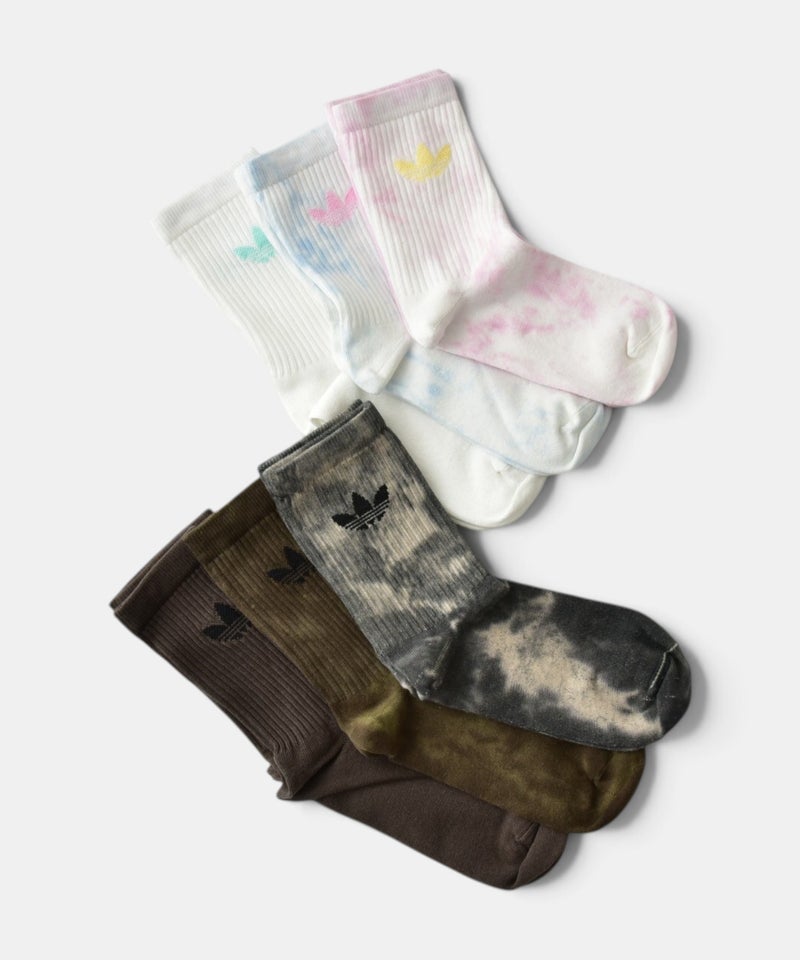  adidas｜TIE DYE CREW SOCKS 3 PAIRS [[ZS209(KS9417/KS9418)]][C]