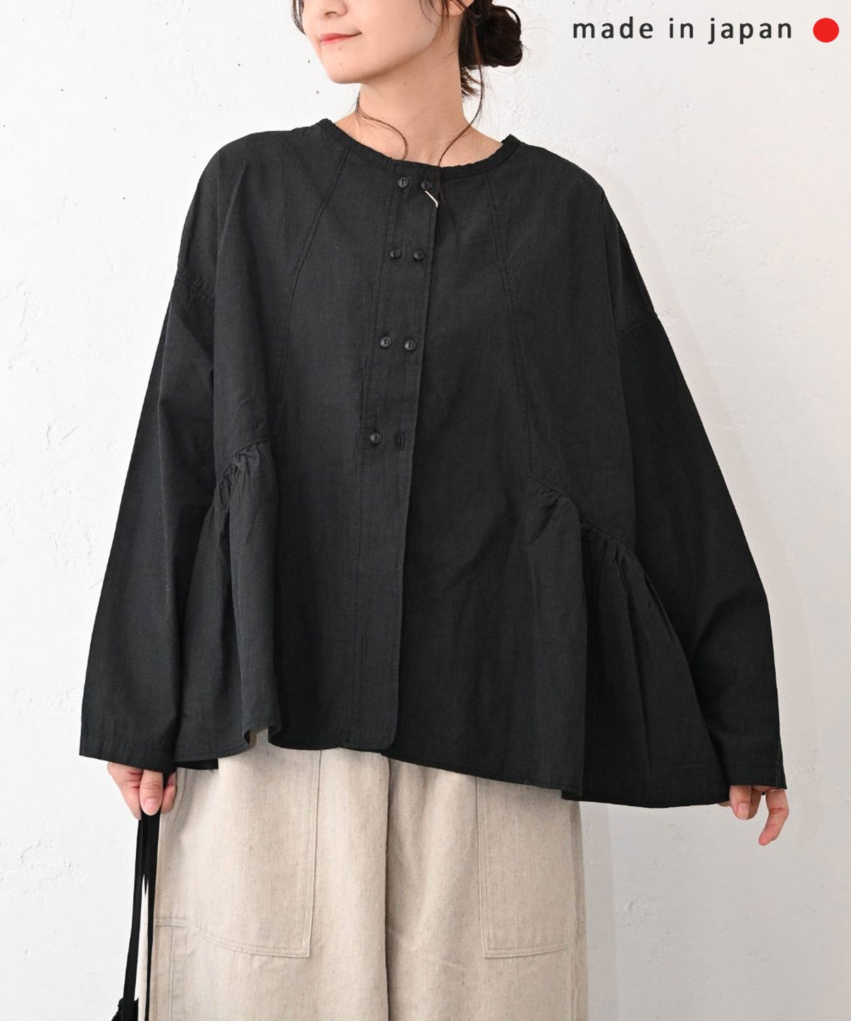 tumugu｜オーガニックマグウォッシャー2wayブラウス [[TB26235]][C]