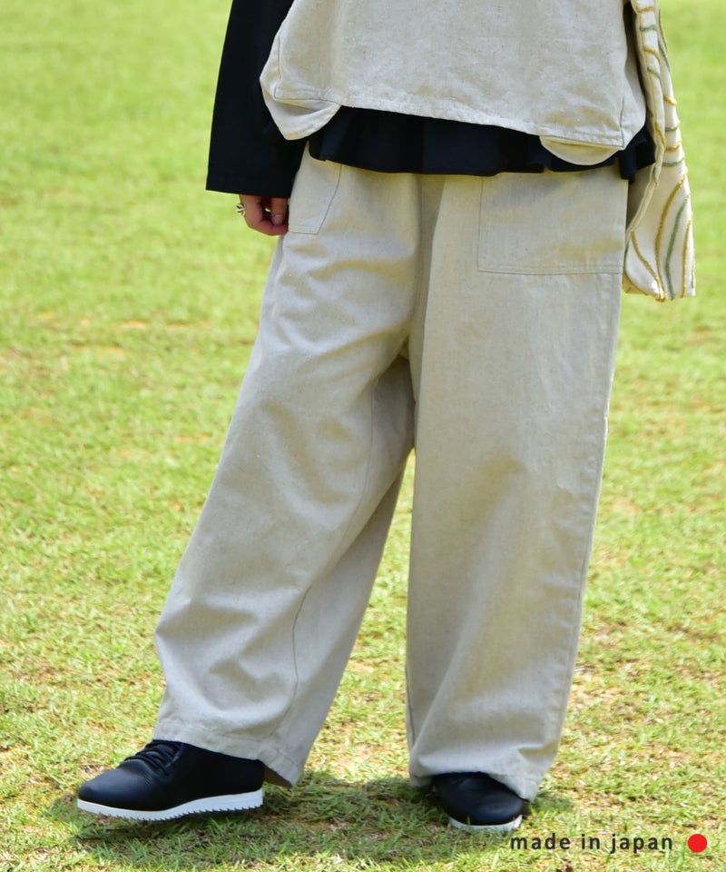 tumugu｜コットンリネンポリストレートパンツ [[TB26244]][C]