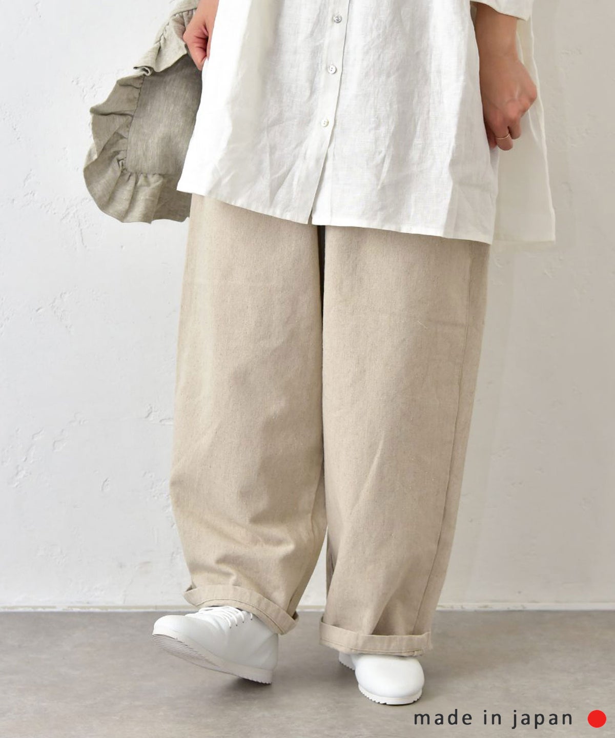 tumugu｜コットンリネンポリストレートパンツ [[TB26244]][C]