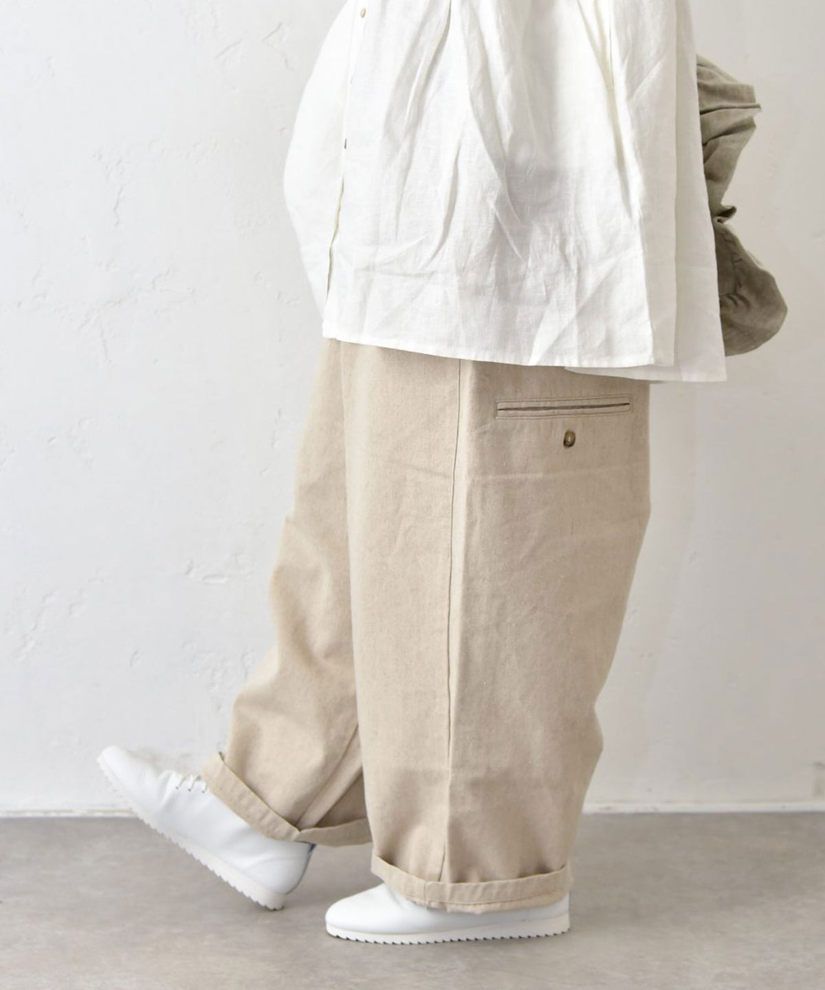 tumugu｜コットンリネンポリストレートパンツ [[TB26244]][C]