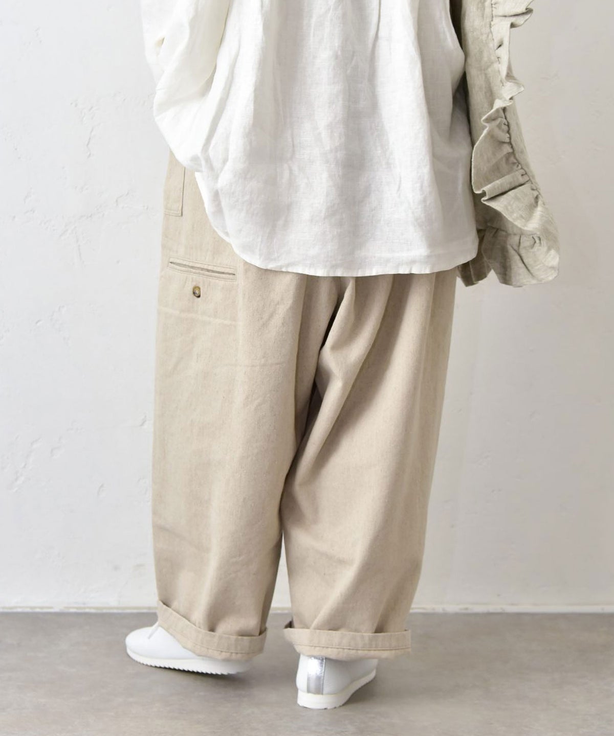 tumugu｜コットンリネンポリストレートパンツ [[TB26244]][C]