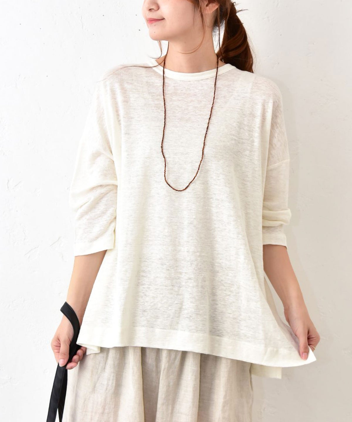 08Mab｜リネンカットソーワイドTEE [[CF-526HF1470]][C]