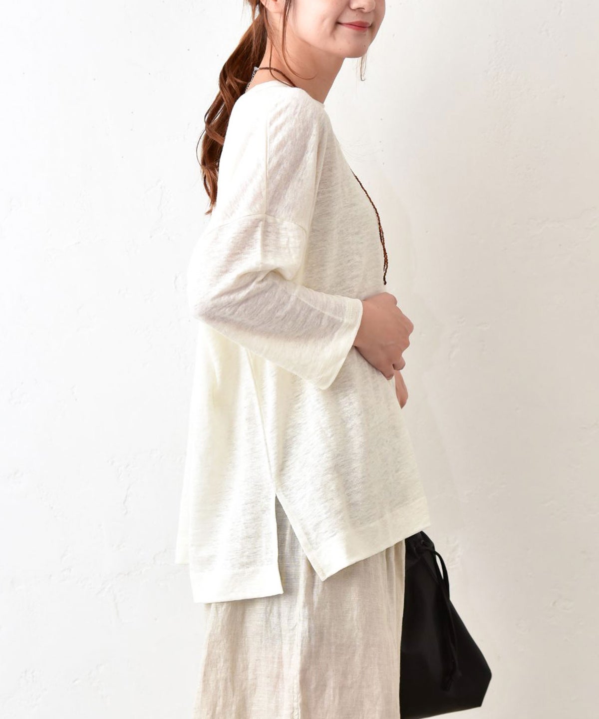 08Mab｜リネンカットソーワイドTEE [[CF-526HF1470]][C]