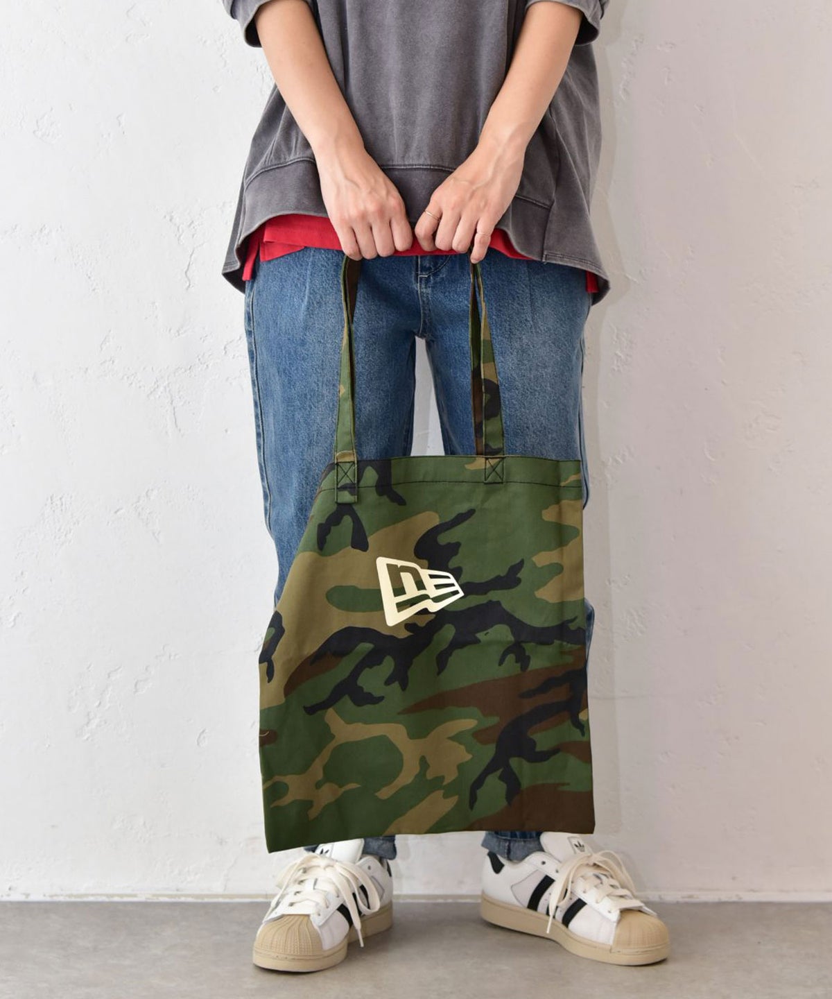  NEW ERA｜TWILL TOTE WCAMO(カモフラ柄トートバッグ) [[15135167]][C]