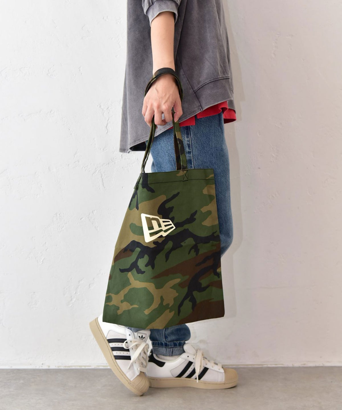  NEW ERA｜TWILL TOTE WCAMO(カモフラ柄トートバッグ) [[15135167]][C]
