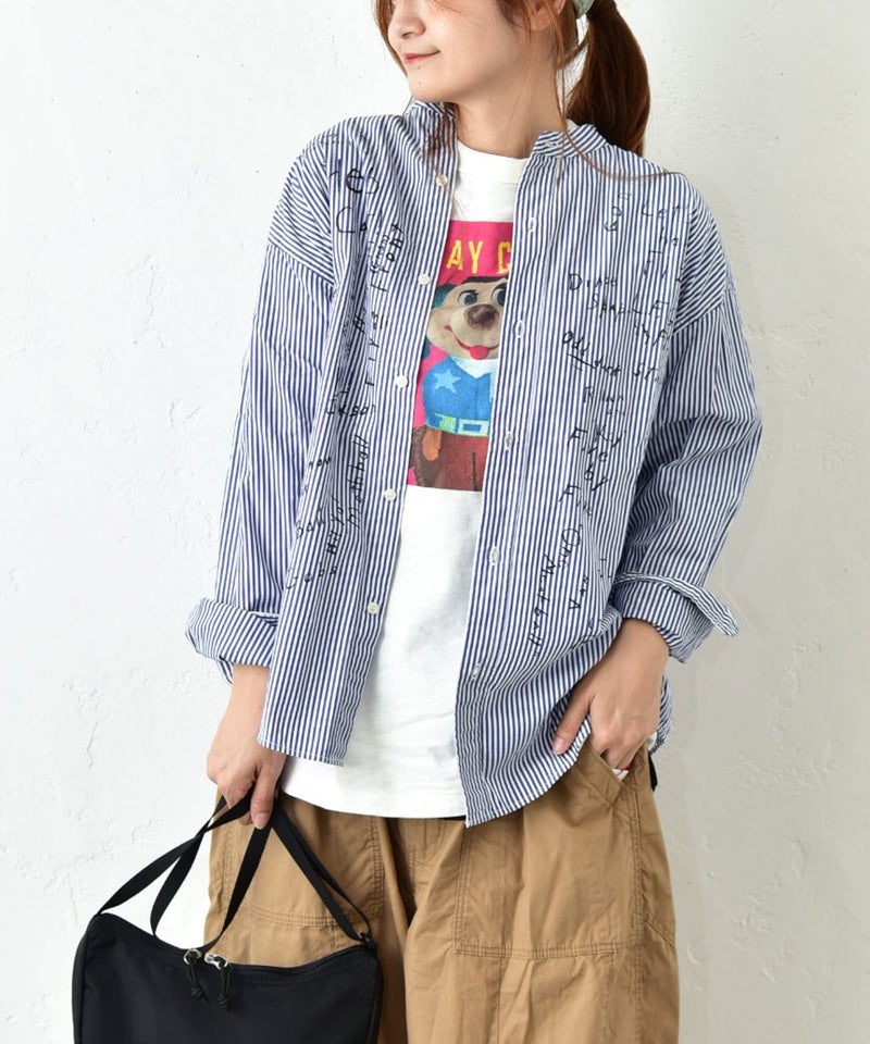  DENIM&DUNGAREE｜ロンドンストライプ ラクガキシャツ [[22680107]][C]