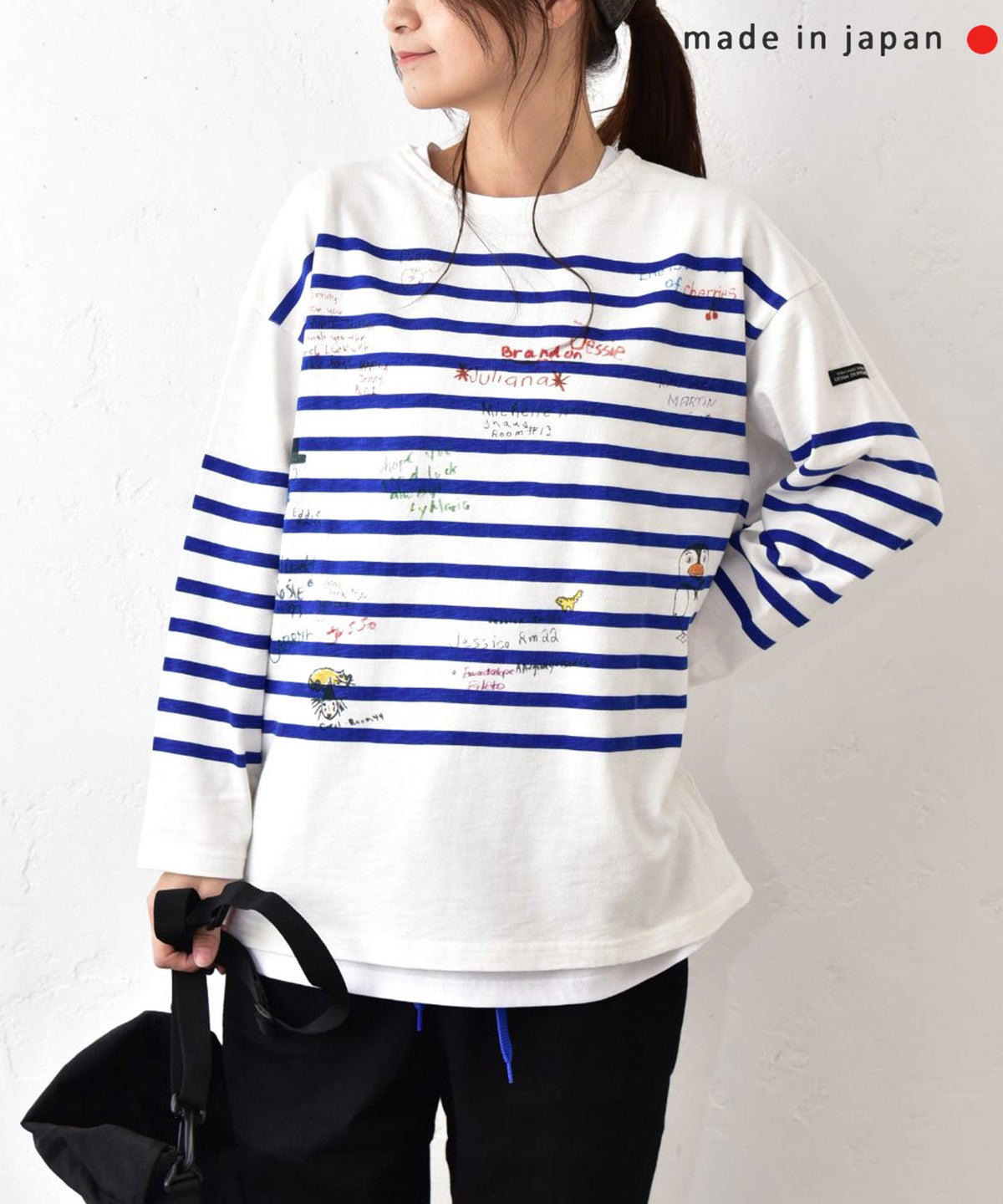 DENIM&DUNGAREE｜テンジクボーダーPTラクガキL/S TEE [[22680418]][C]