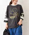 CUBE SUGAR｜PEANUTSライン入7分袖プルオーバー [[16044809]][C]