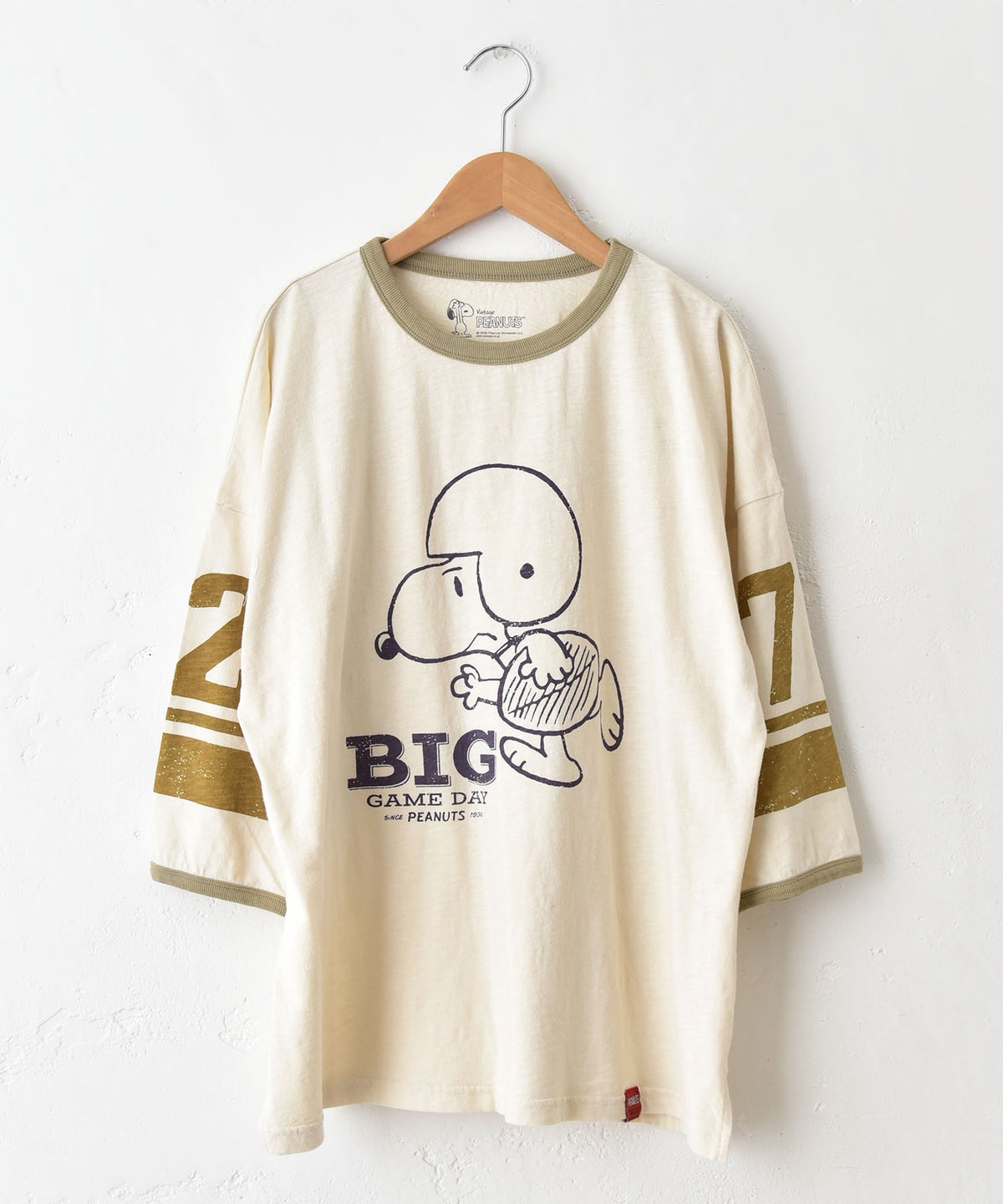 CUBE SUGAR｜PEANUTSライン入7分袖プルオーバー [[16044809]][C]