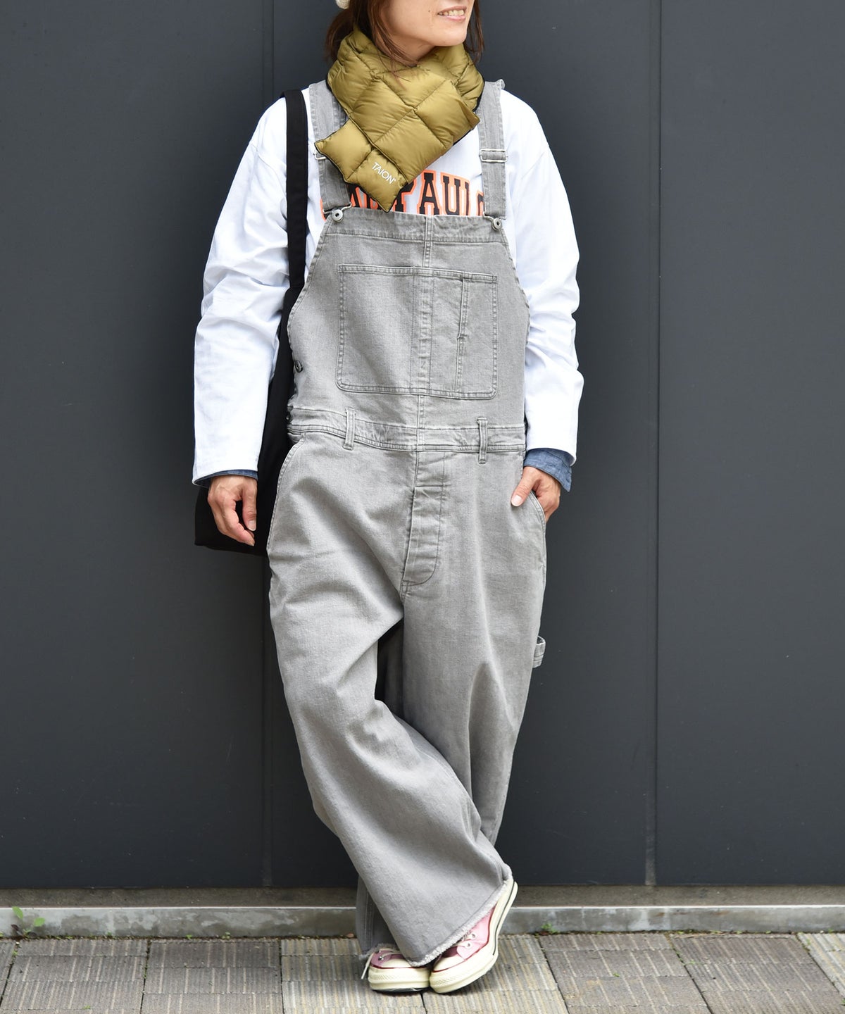 Our.｜ストレッチ入りグレーデニムオーバーオール [[Our-022-2]][C]