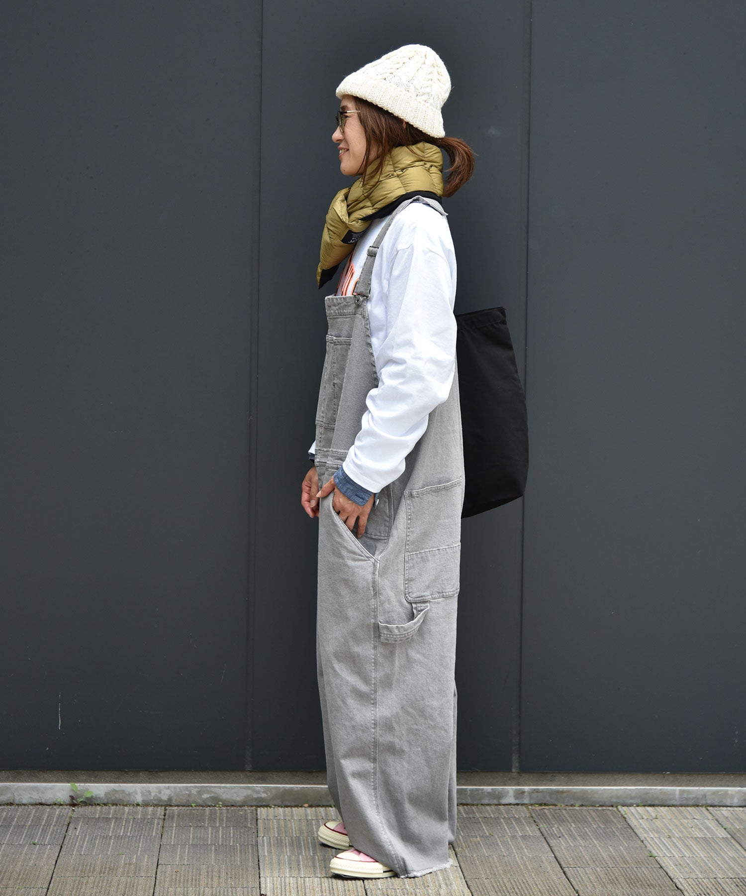 Our.｜ストレッチ入りグレーデニムオーバーオール [[Our-022-2]][C
