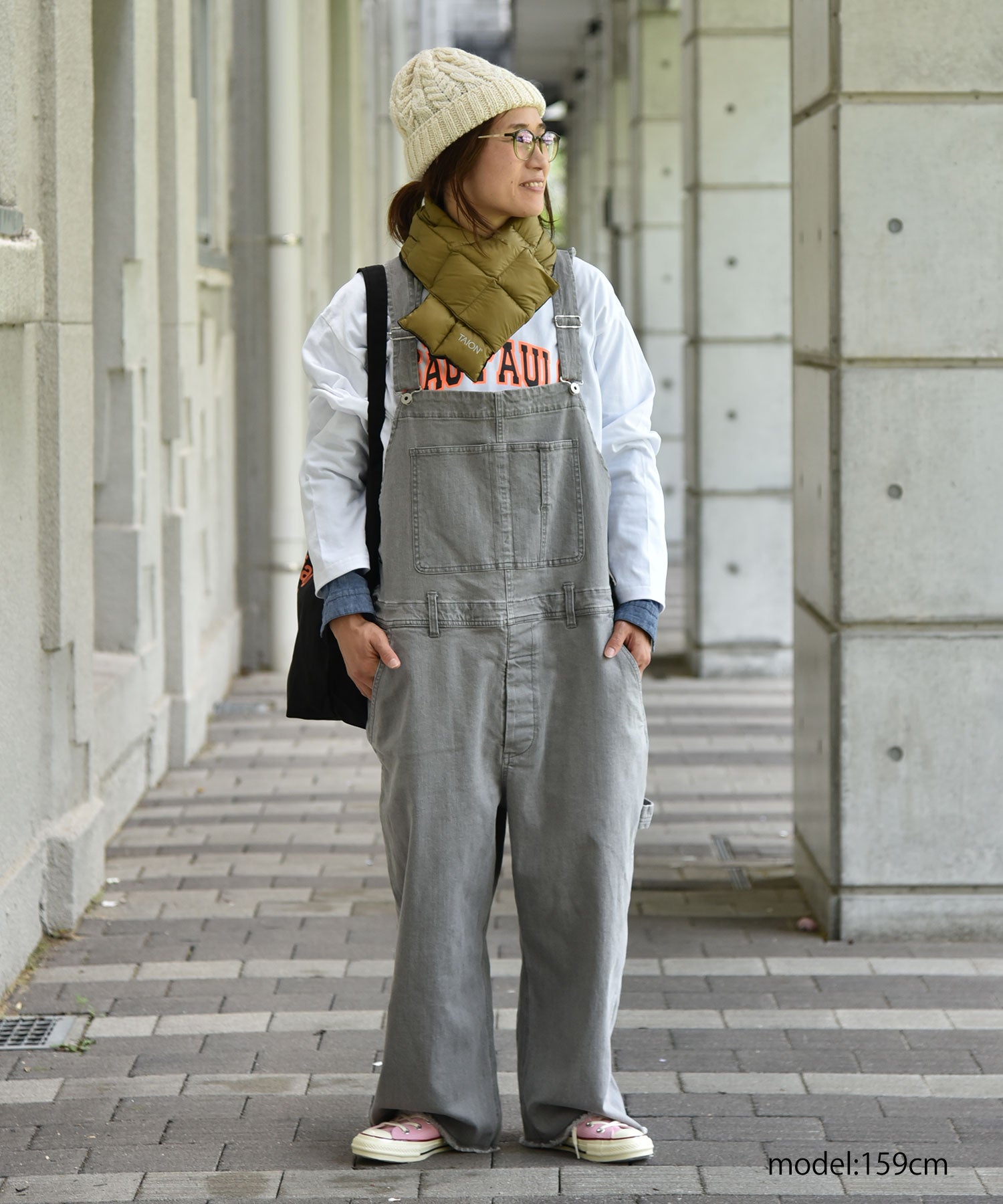 DUCK DIGGER デニムオーバーオール グレー Our.｜ストレッチ入りグレーデニムオーバーオール [[Our-022-2]][C