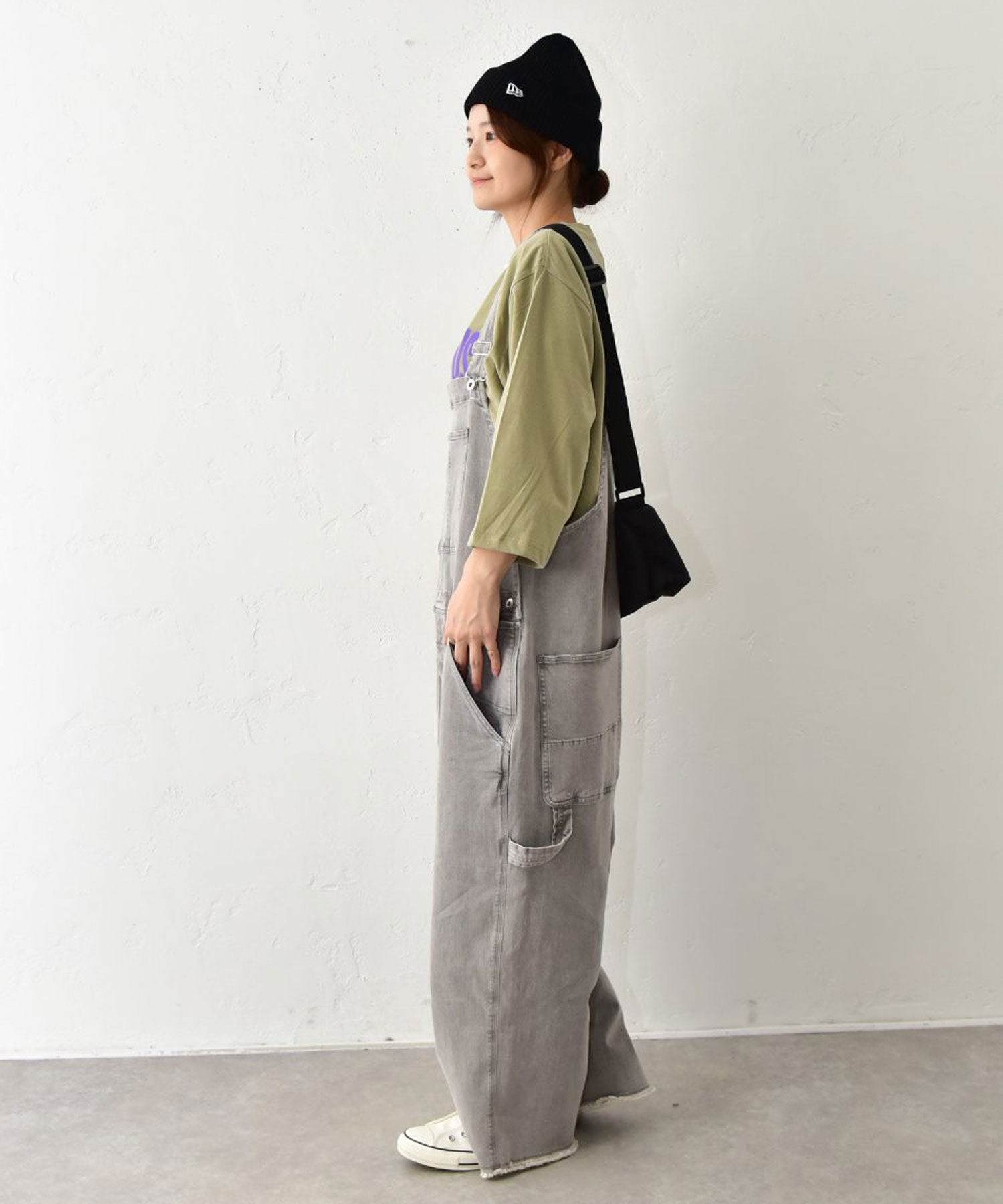 Our.｜ストレッチ入りグレーデニムオーバーオール [[Our-022-2]][C