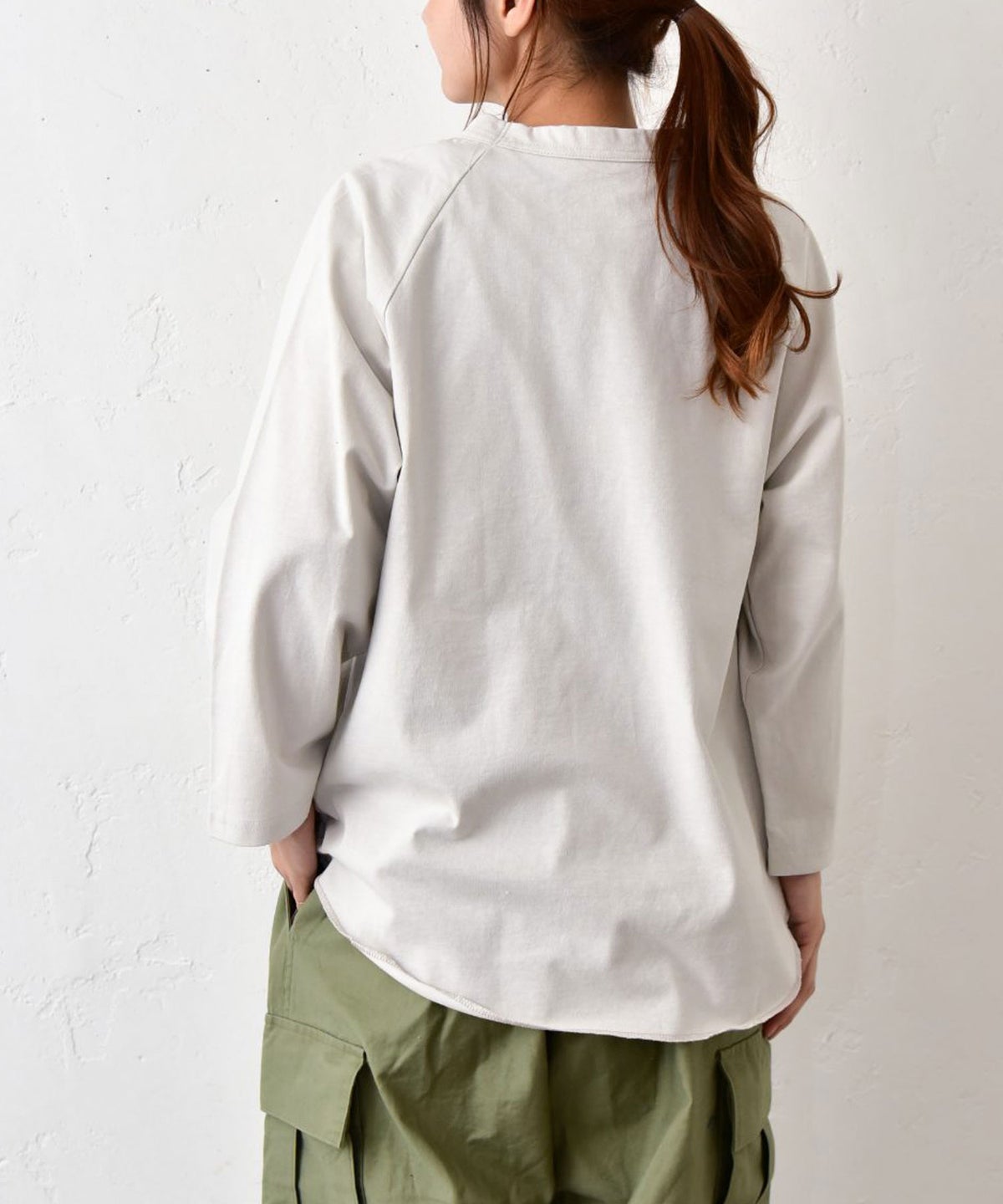 her.｜ロックステッチ入天竺T(9/10 Sleeve)-パック入り [[131228PK-A(9/10 Sleeve)]][C]