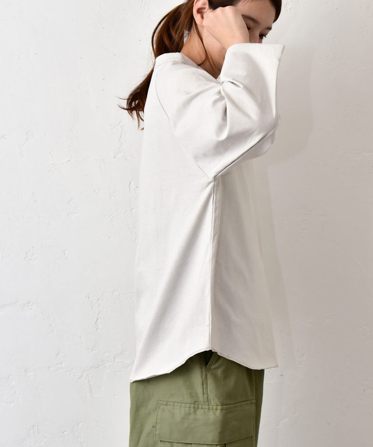 her.｜ロックステッチ入天竺T(9/10 Sleeve)-パック入り [[131228PK-A(9/10 Sleeve)]][C]