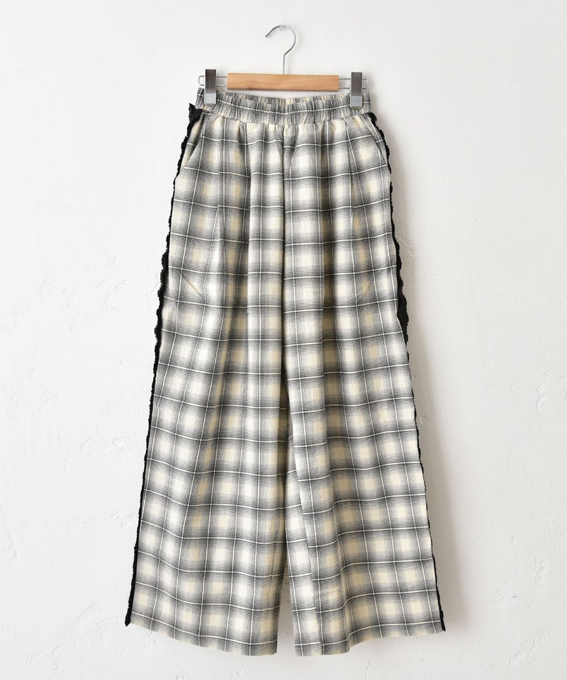 TRANOI.｜サッカーチェックサイドフリルパンツ [[242R535]][C]