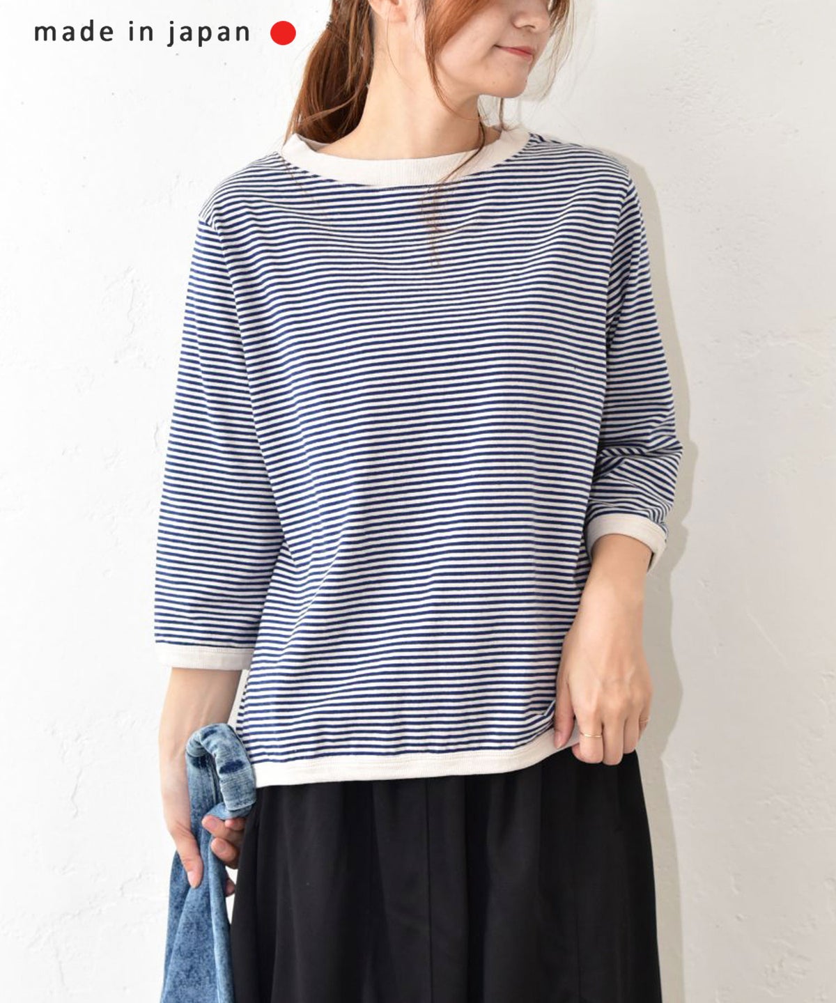 and quarter｜ボーダー7分袖Tシャツ [[MA-057]][C]
