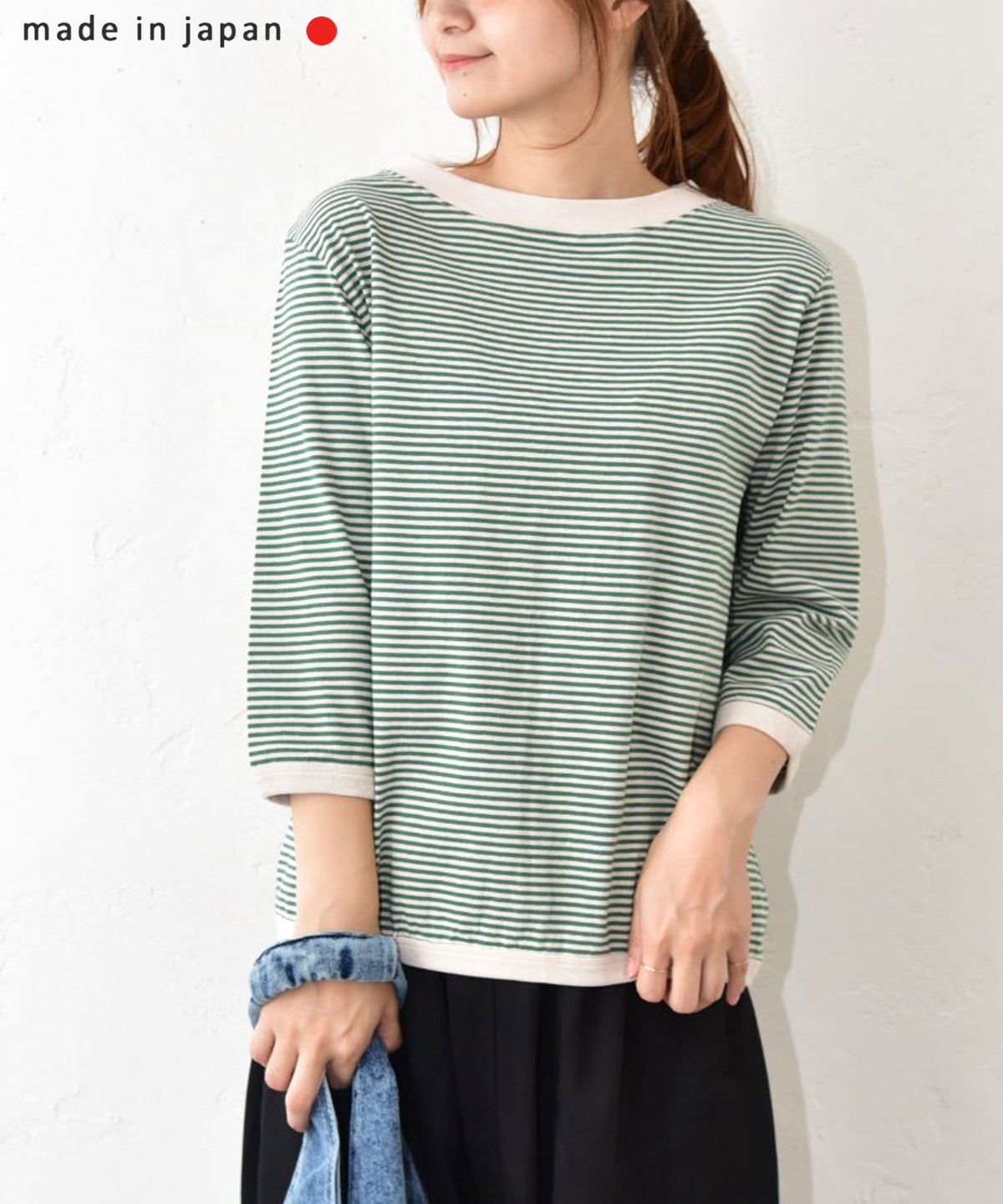 and quarter｜ボーダー7分袖Tシャツ [[MA-057]][C]