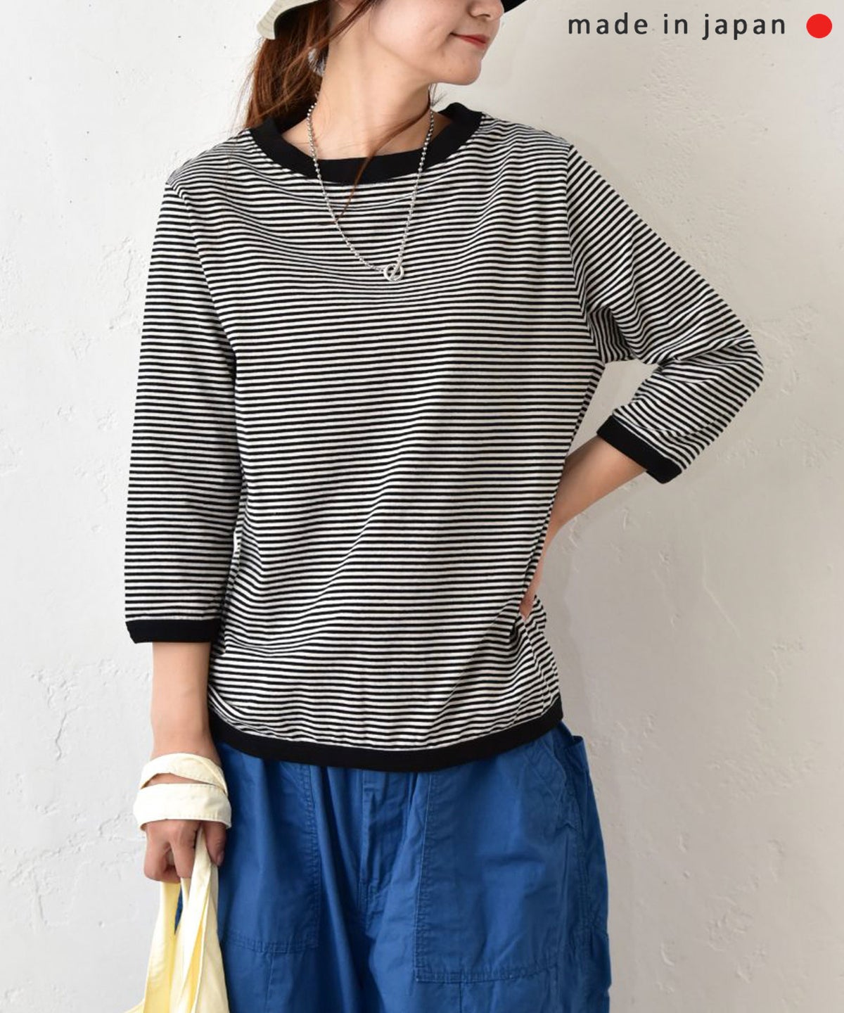 and quarter｜ボーダー7分袖Tシャツ [[MA-057]][C]