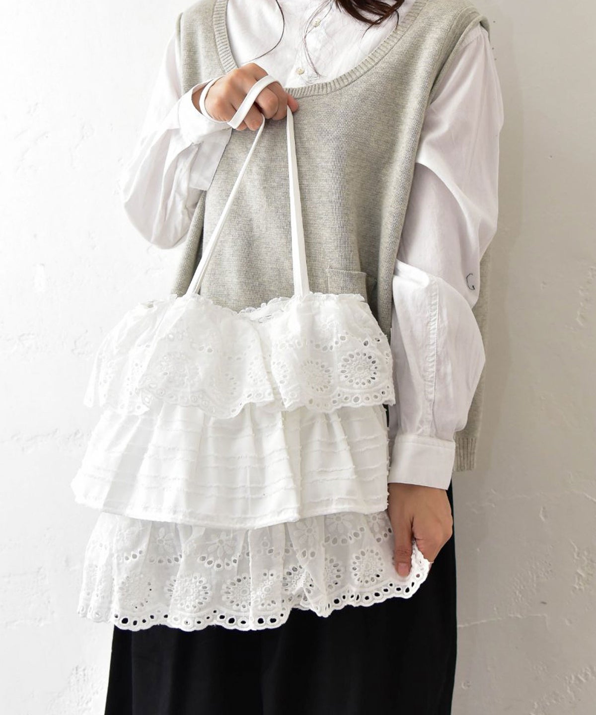 hagumu｜コットンレースバッグ [[Z260605]][C]