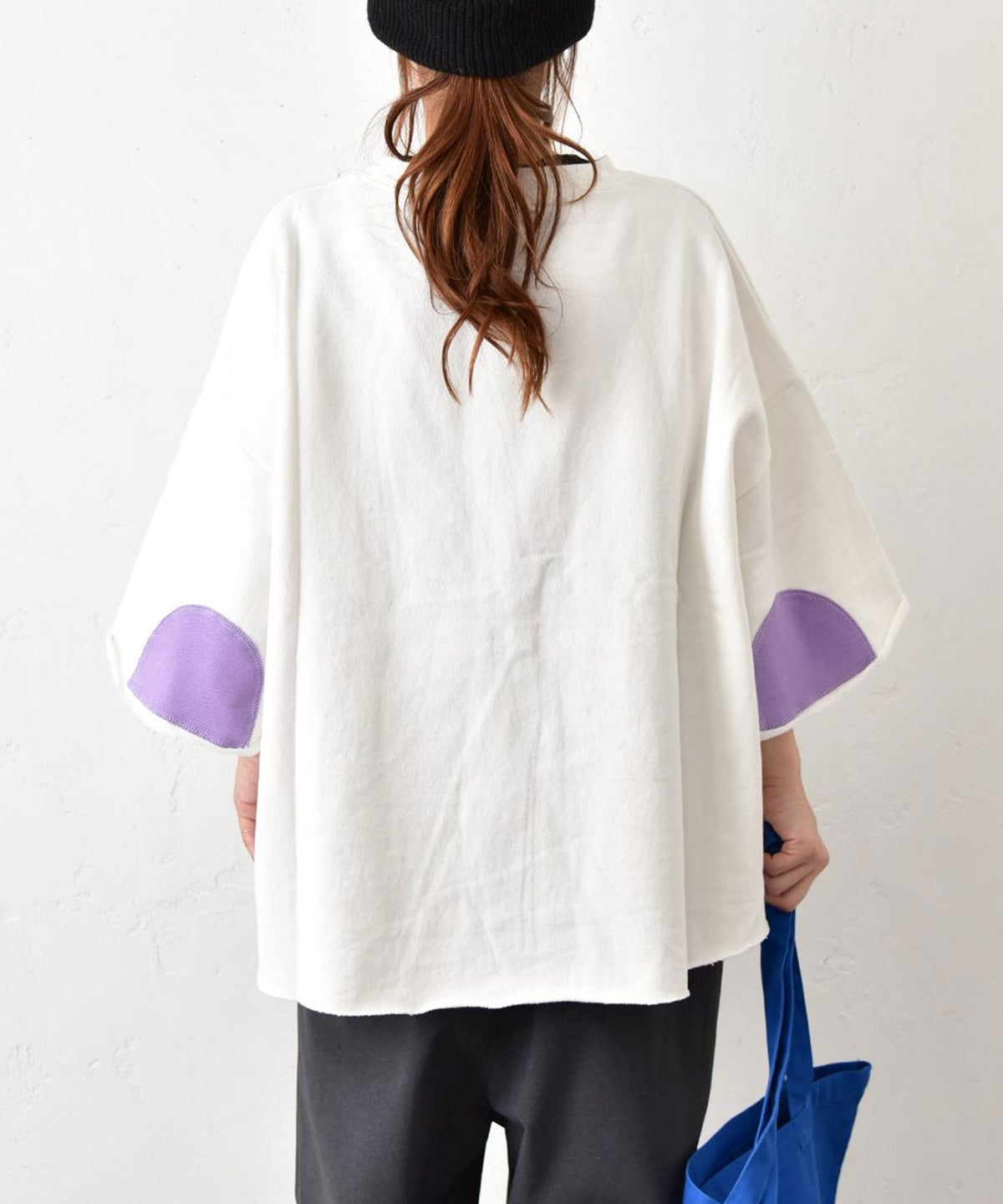Our.｜エルボーパッチ付き5分袖スウェット [[C-9074]][C]