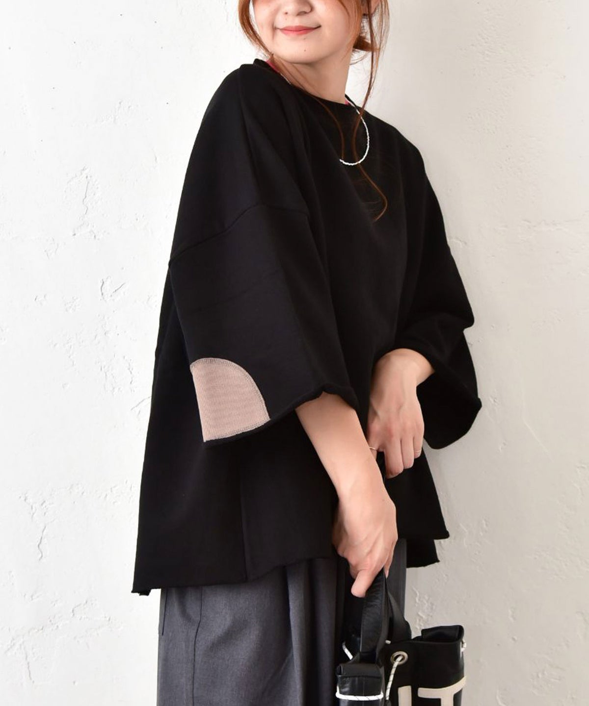 Our.｜エルボーパッチ付き5分袖スウェット [[C-9074]][C]