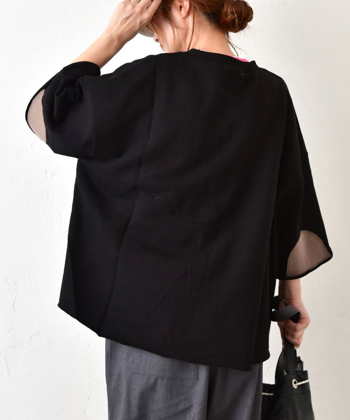 Our.｜エルボーパッチ付き5分袖スウェット [[C-9074]][C]