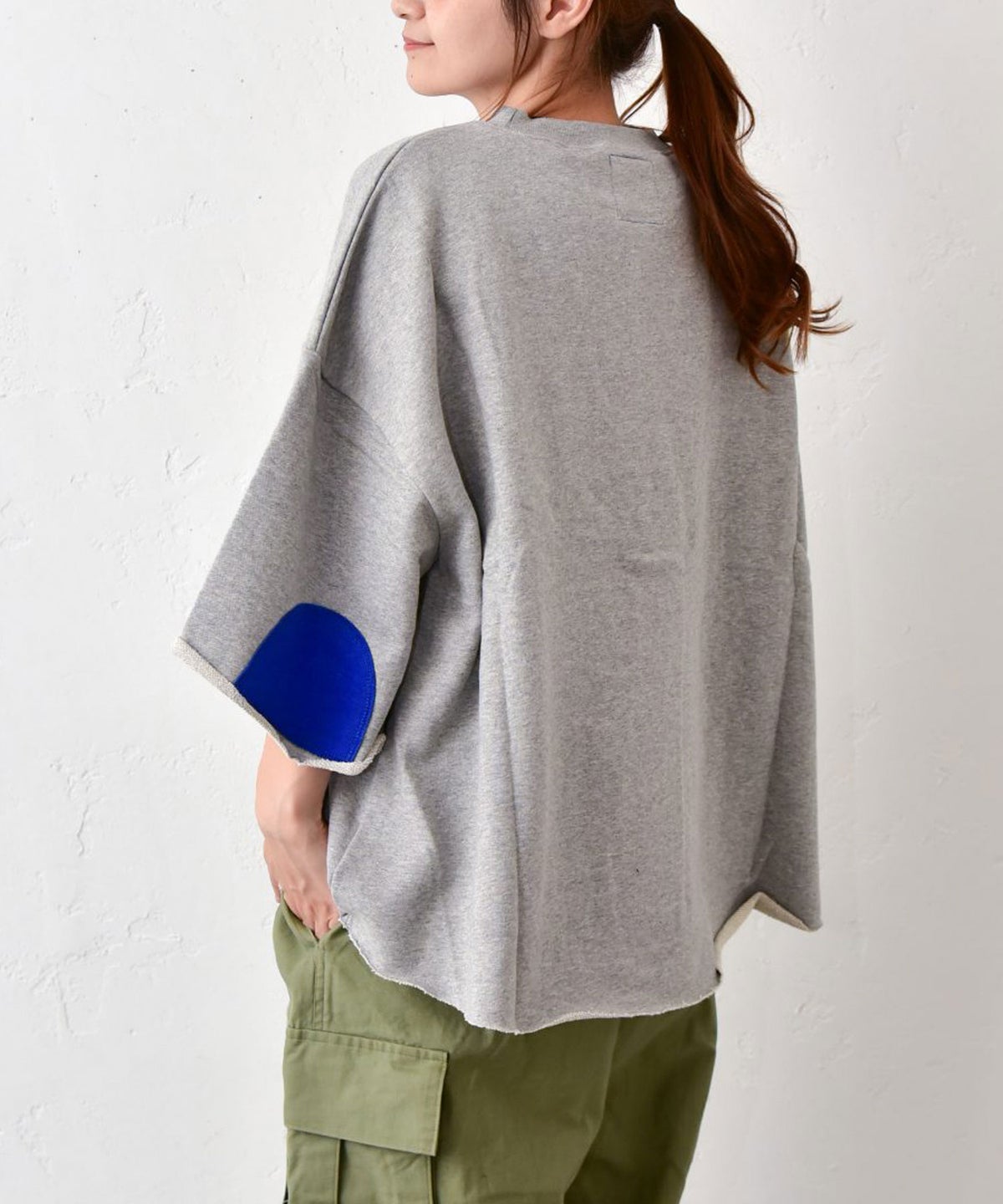 Our.｜エルボーパッチ付き5分袖スウェット [[C-9074]][C]