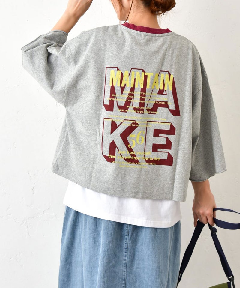 IN THE MARKET｜ミニ裏毛バックロゴ5分袖カットソー [[4055456]][C]