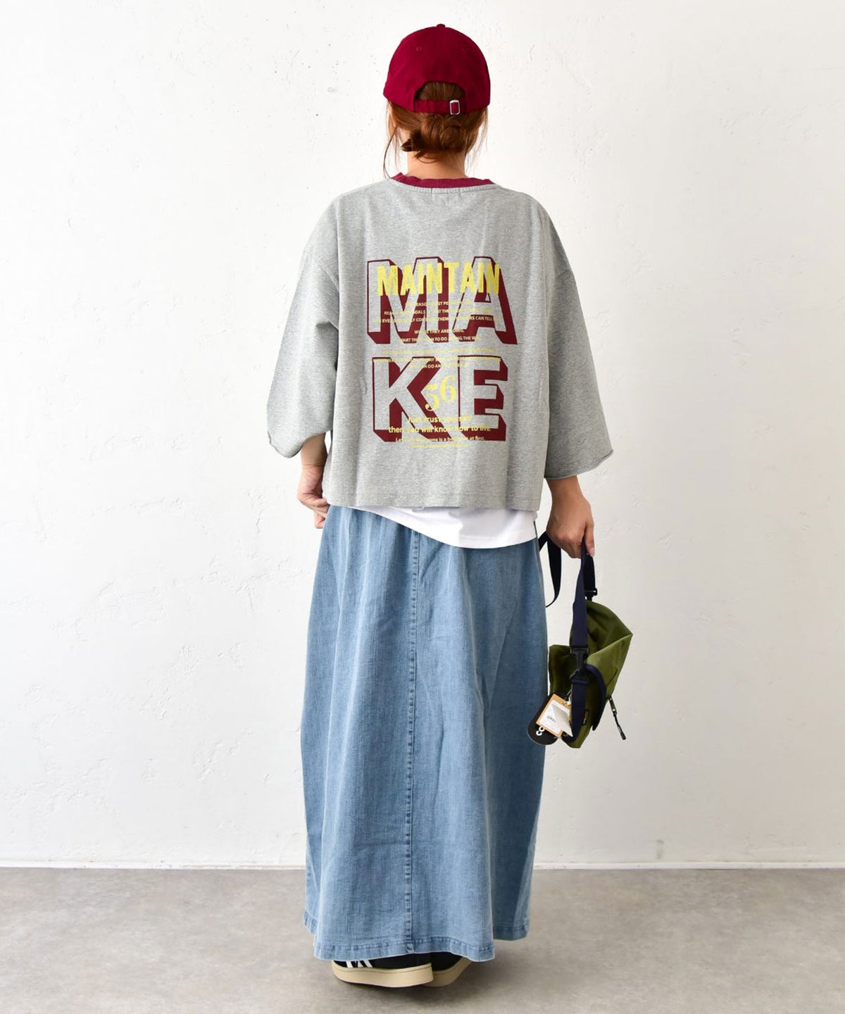 IN THE MARKET｜ミニ裏毛バックロゴ5分袖カットソー [[4055456]][C]