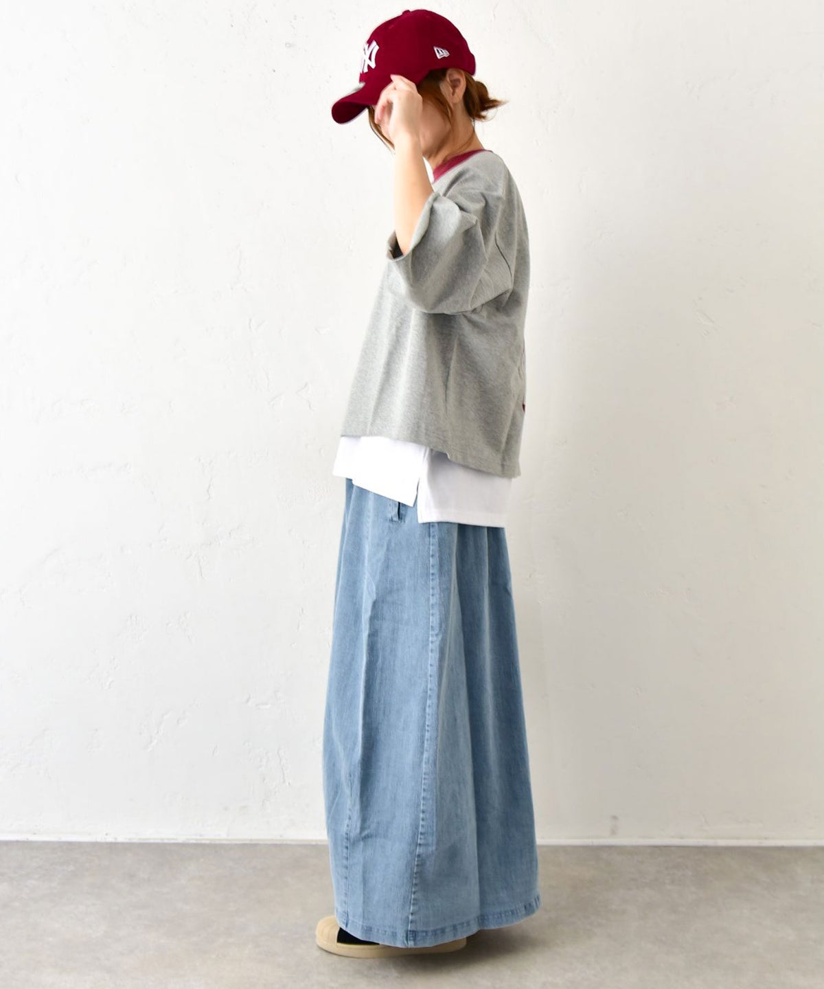 IN THE MARKET｜ミニ裏毛バックロゴ5分袖カットソー [[4055456]][C]