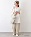 08Mab｜リネンギャザー切替えシャツ [[CF-825HF1236]][C]