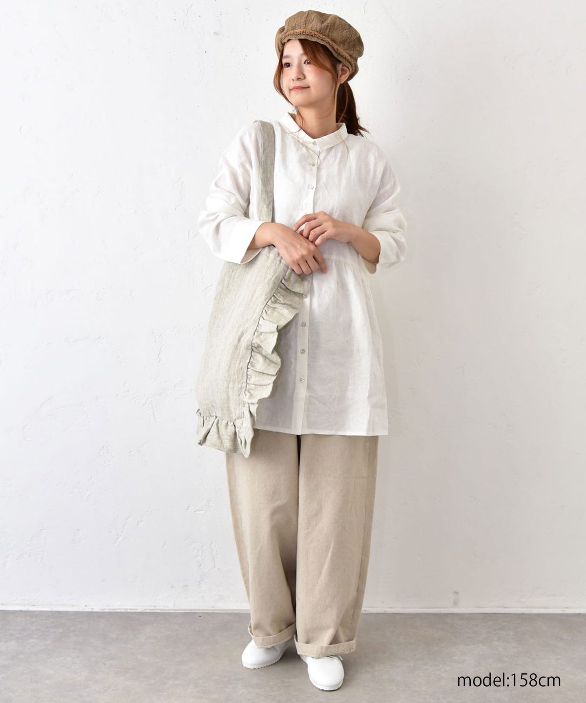 08Mab｜リネンギャザー切替えシャツ [[CF-825HF1236]][C]