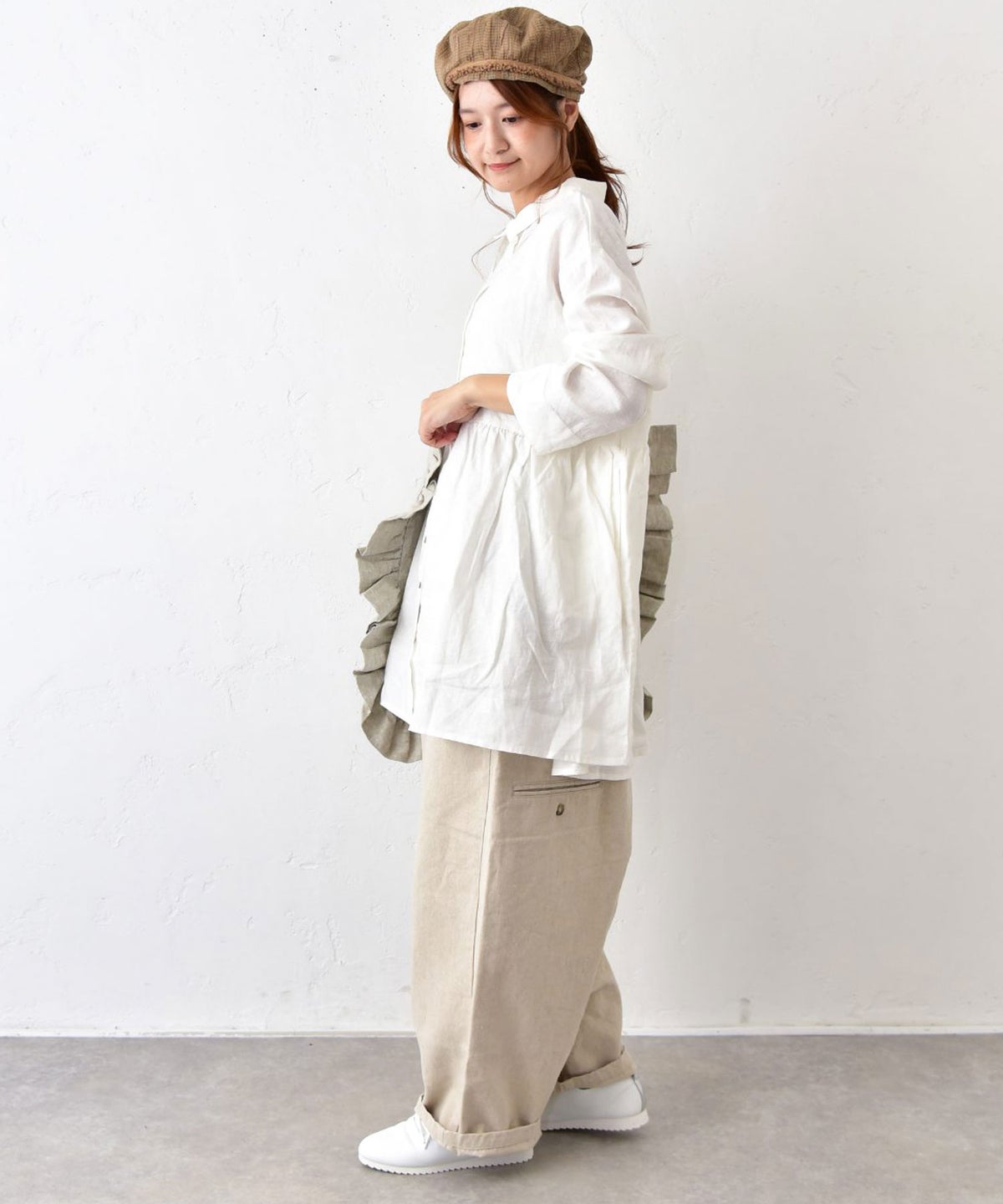 08Mab｜リネンギャザー切替えシャツ [[CF-825HF1236]][C]
