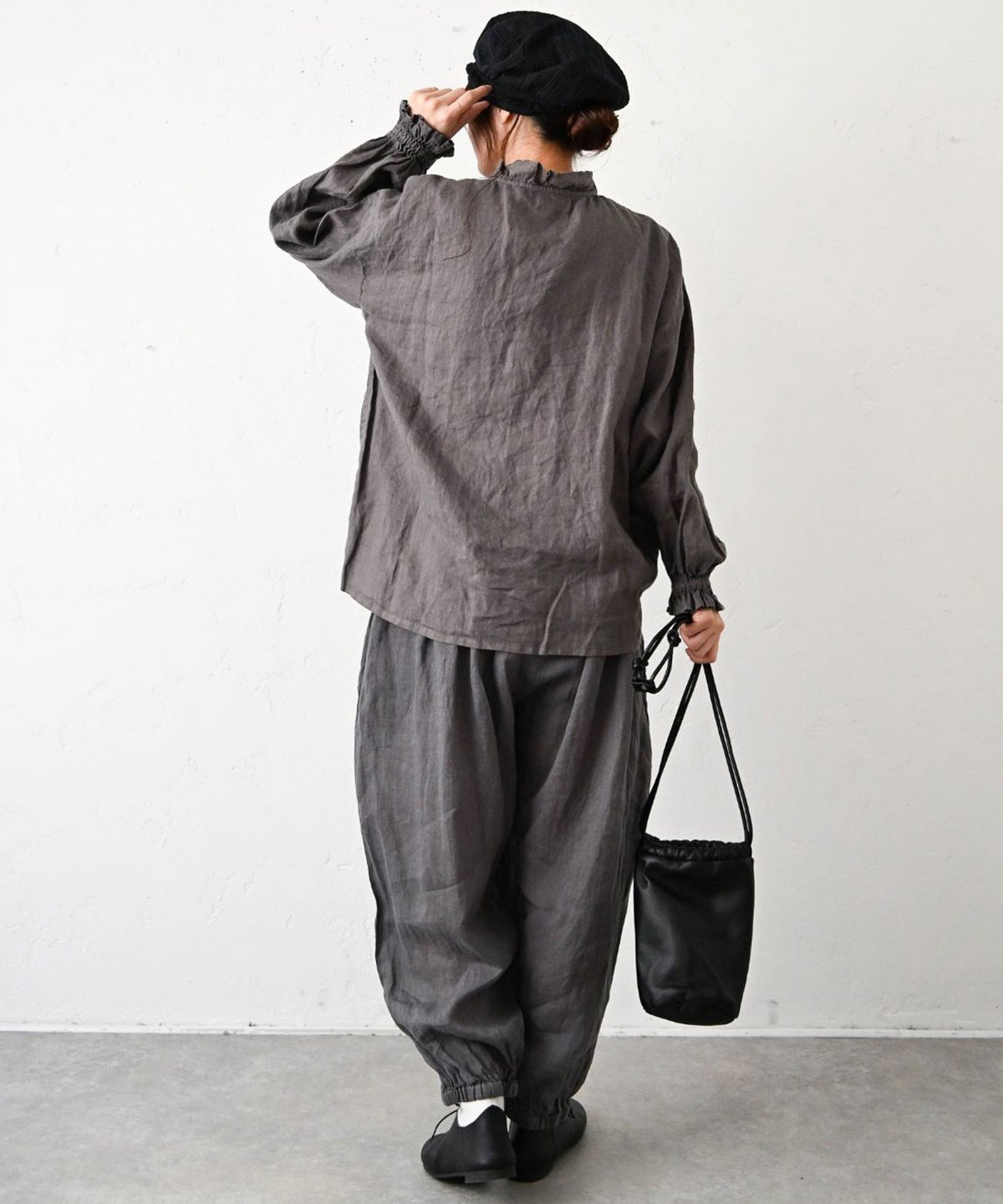 a+koloni｜ワッシャーリネンフリルシャツ [[0826025]][C]