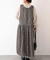 ista-ire｜起毛ギンガムチェックサイドオープンワンピース [[2603-8170]][C]