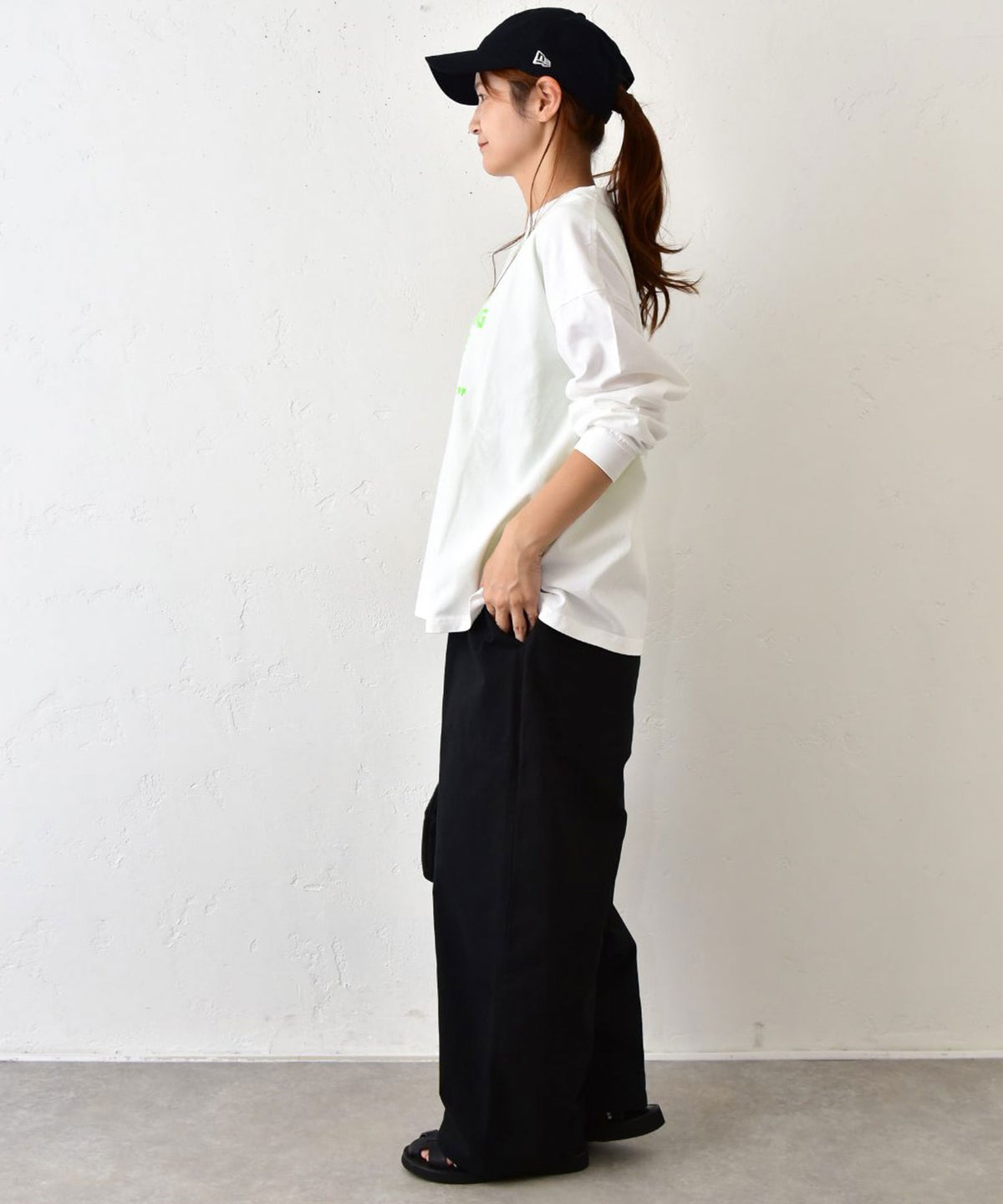 her.｜ワイドスリーブロゴカットソー [[Wide Long Sleeve Tee/2026-1]][C]