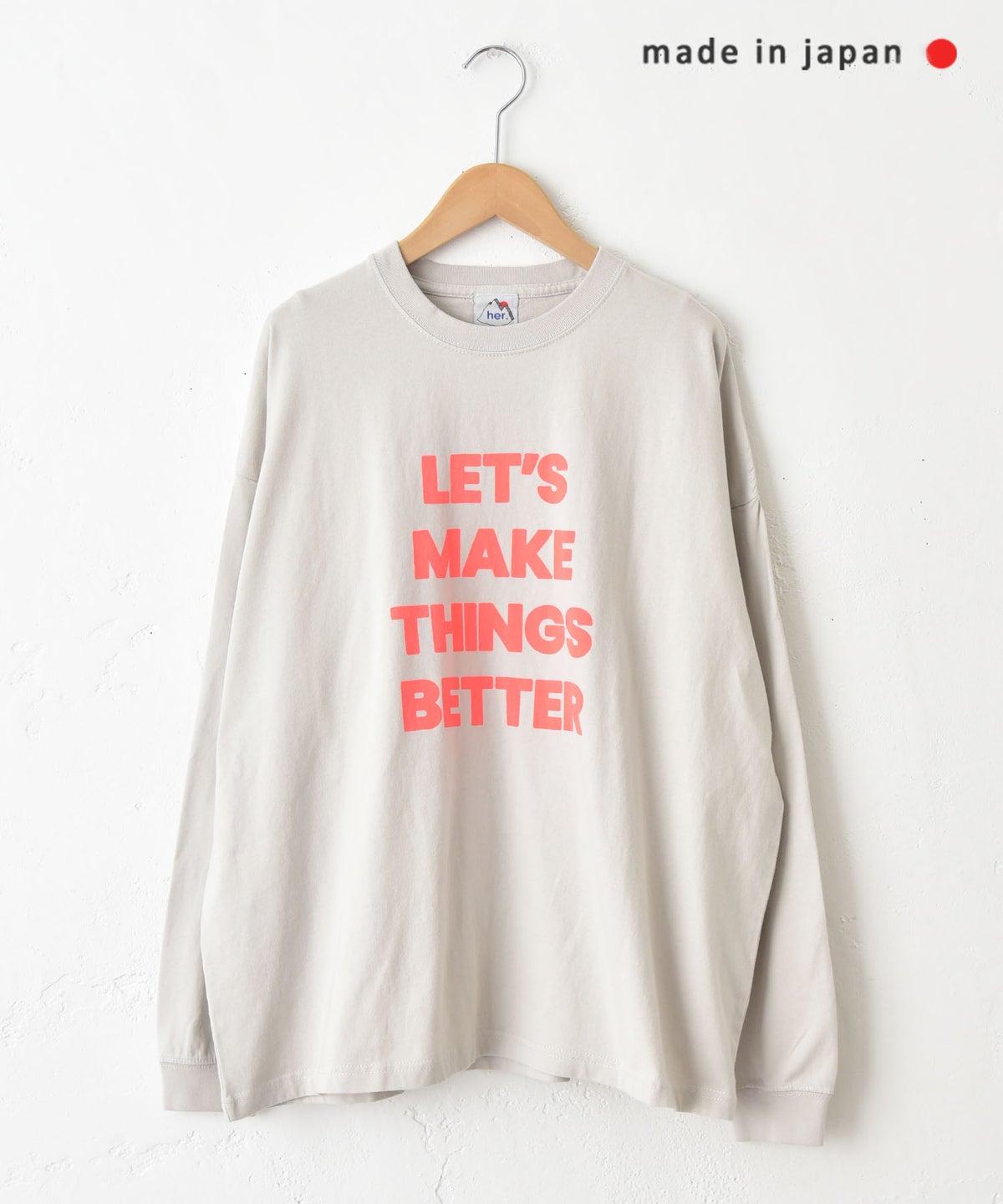 her.｜ワイドスリーブロゴカットソー [[Wide Long Sleeve Tee/2026-1]][C]