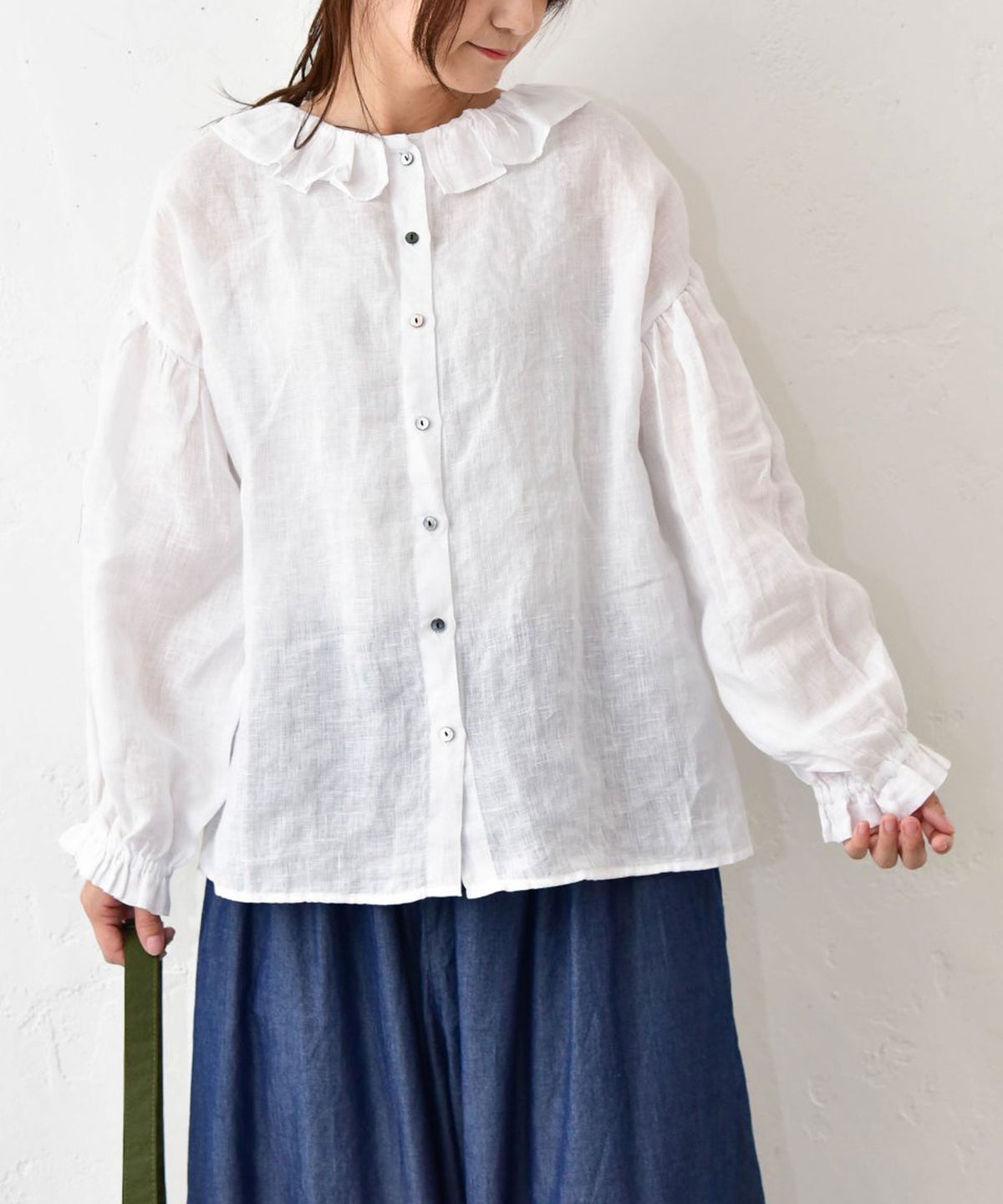 sloe｜リネンフリルブラウス [[9404226]][C]